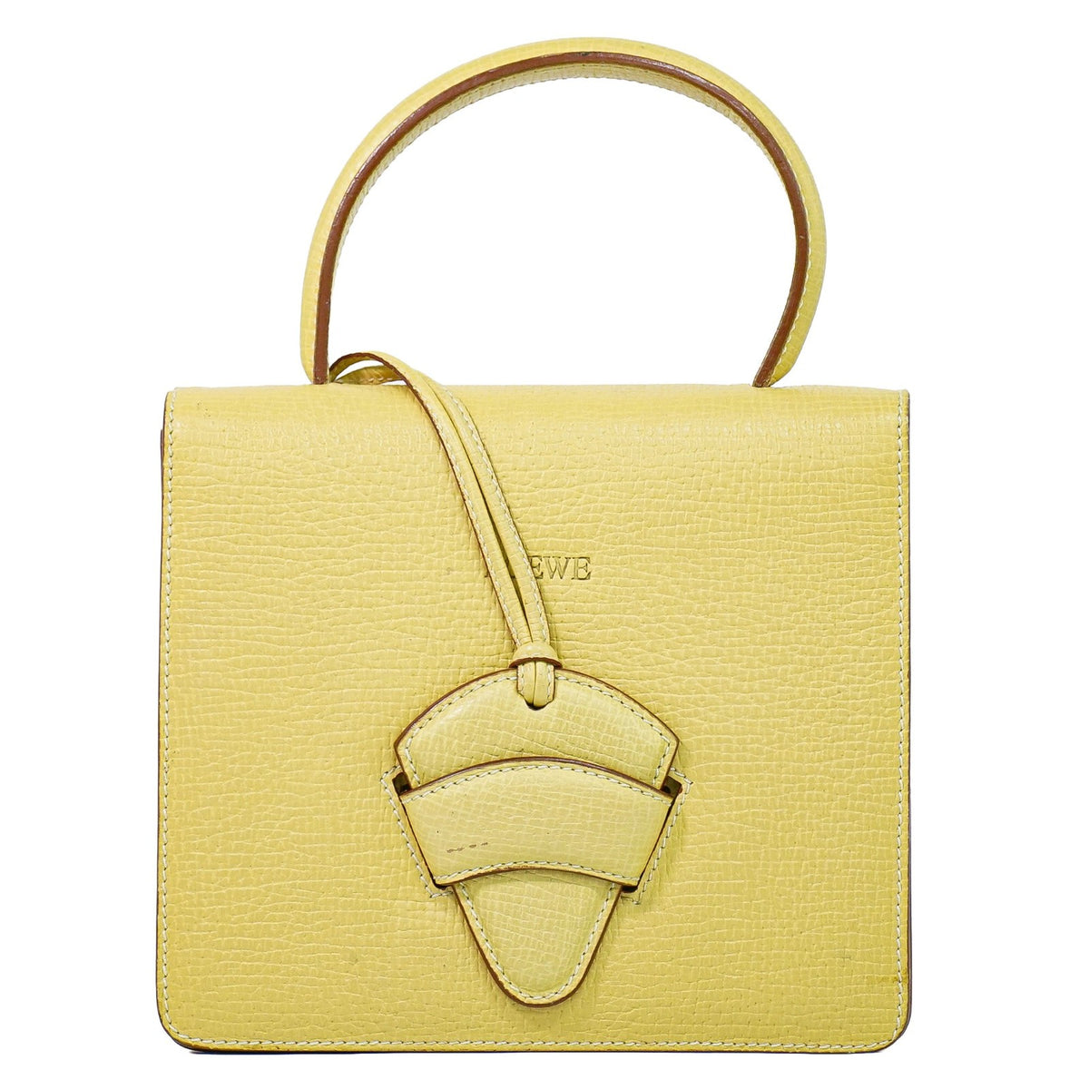 Loewe Barcelona Top Handle Leather Yellow Leather Tote Bag Bag (Pre-Owned)