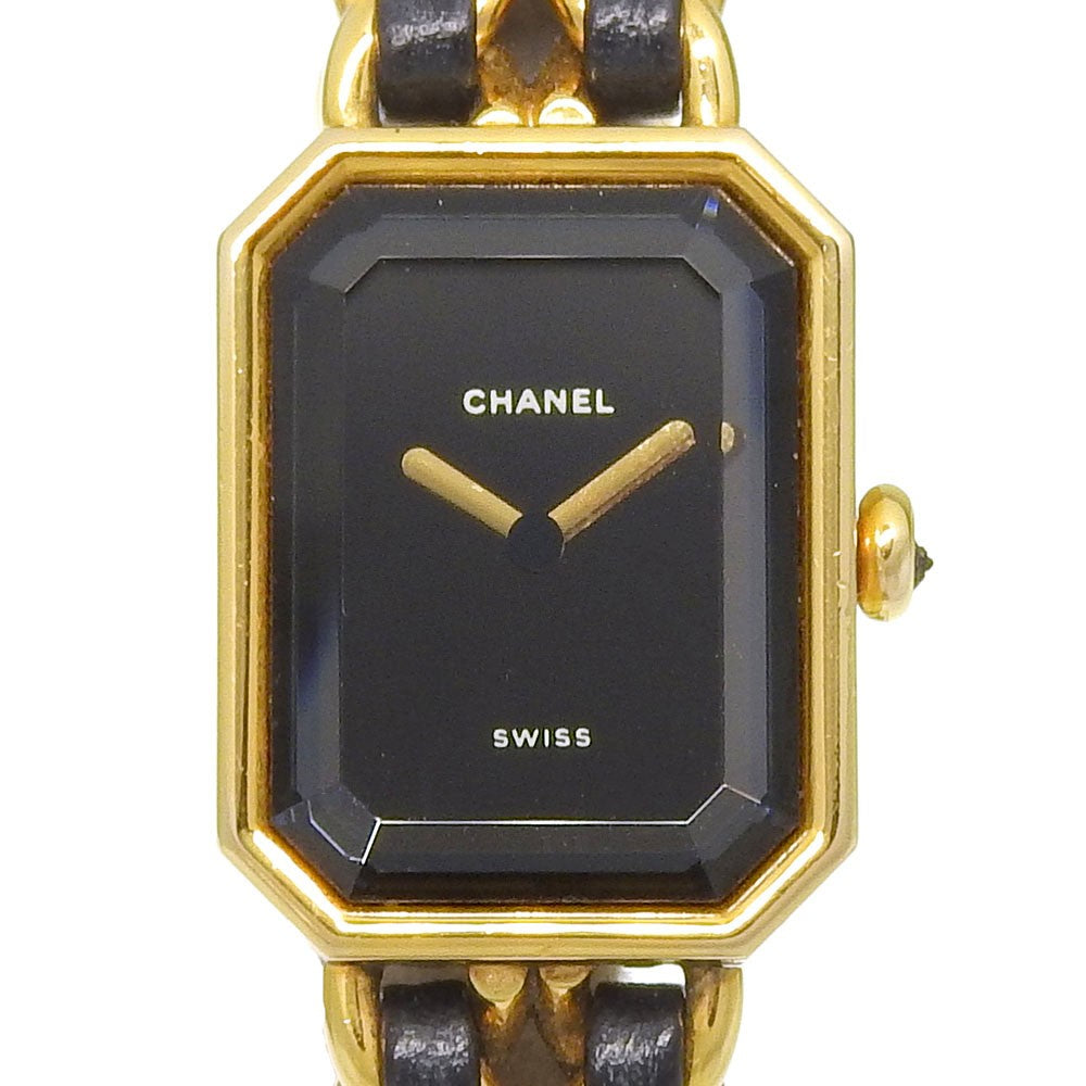 Chanel Premiere Rock Quartz Plated Metal And Leather Watch (Pre-Owned)