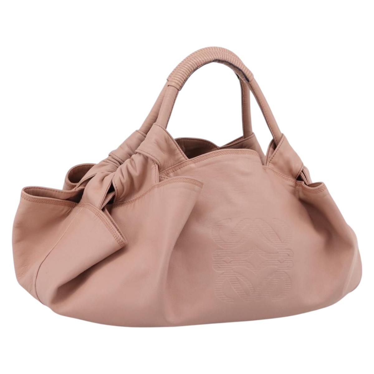Loewe Anagram Logo Nappa Aire Hand Leather Pink Leather Handbag (Pre-Owned)