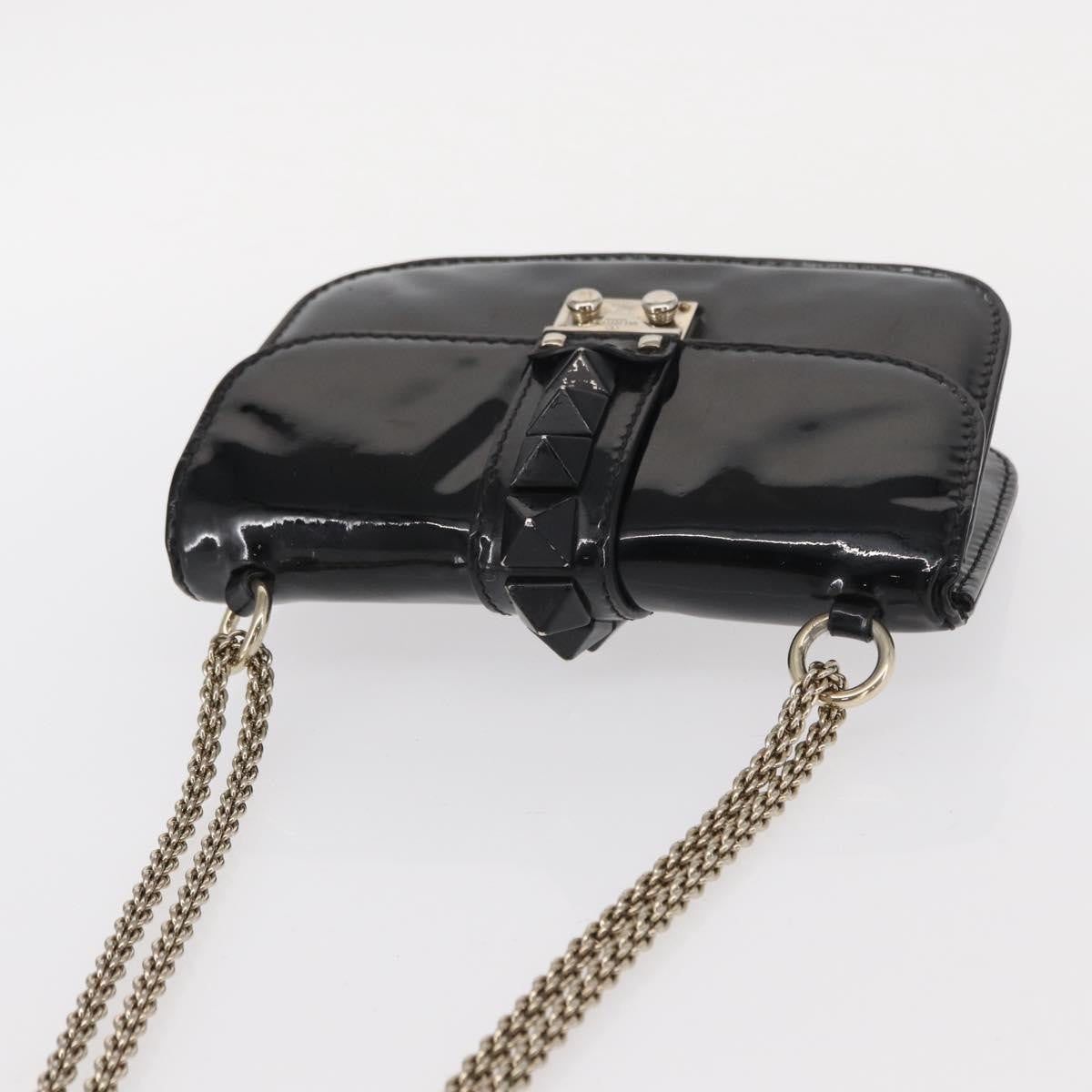 Valentino Garavani Glam Lock Patent Black Patent_Leather Shoulder Bag Bag (Pre-Owned)