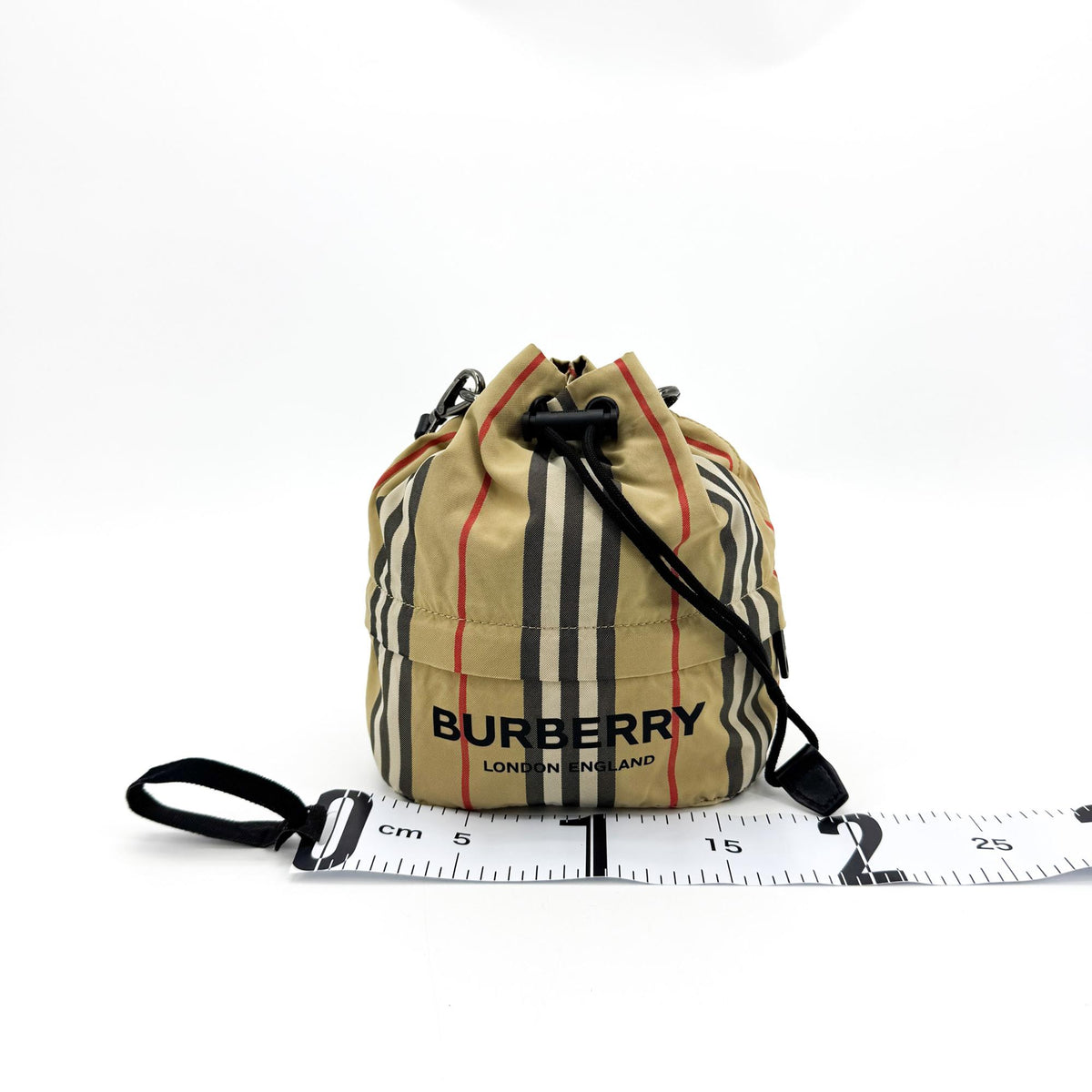 Burberry Phoebe Drawstring Camo Canvas Beige Nylon Clutche & Pouche Bag (Pre-Owned)