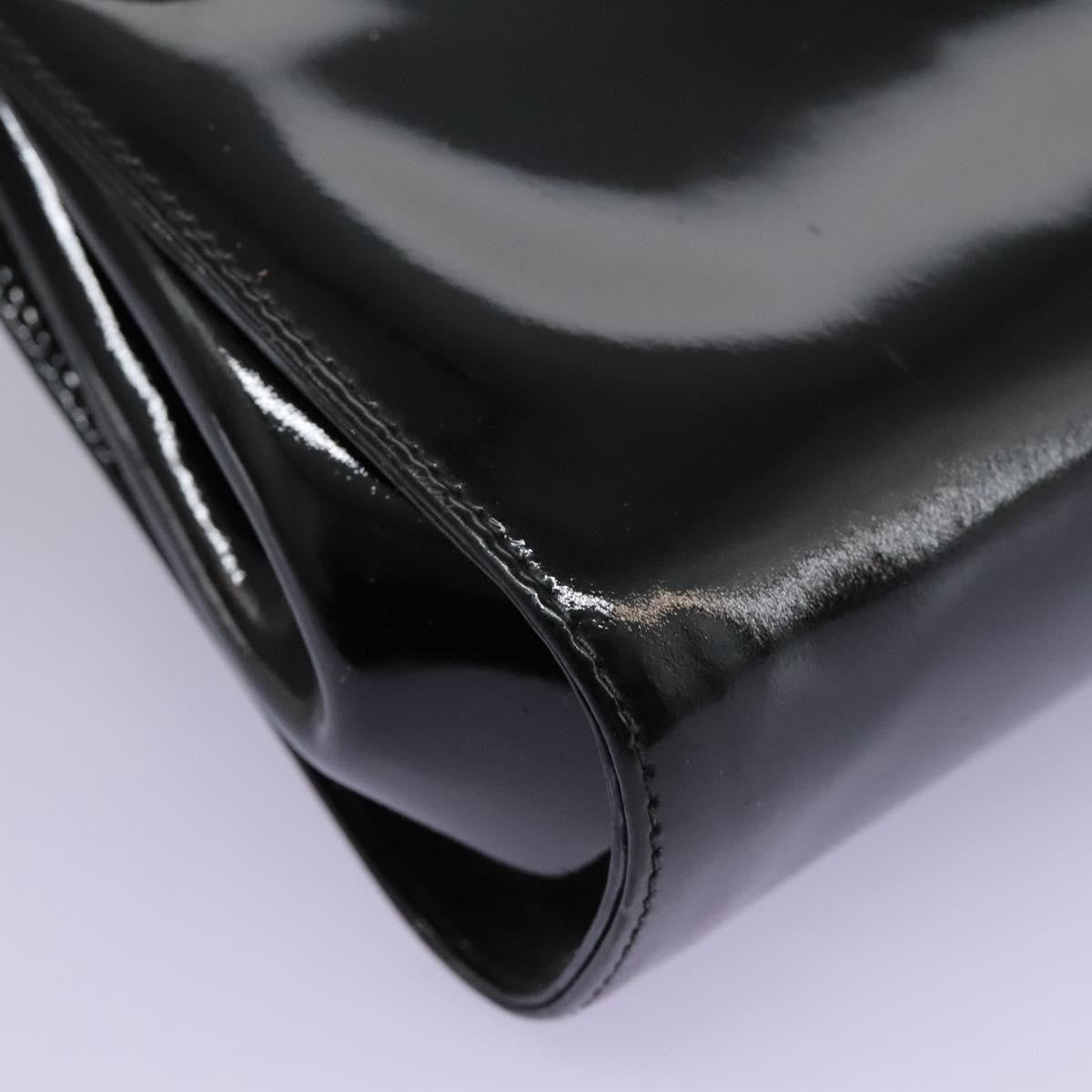 Salvatore Ferragamo Gancini Flap Patent Leather Black Patent_Leather Shoulder Bag Bag (Pre-Owned)