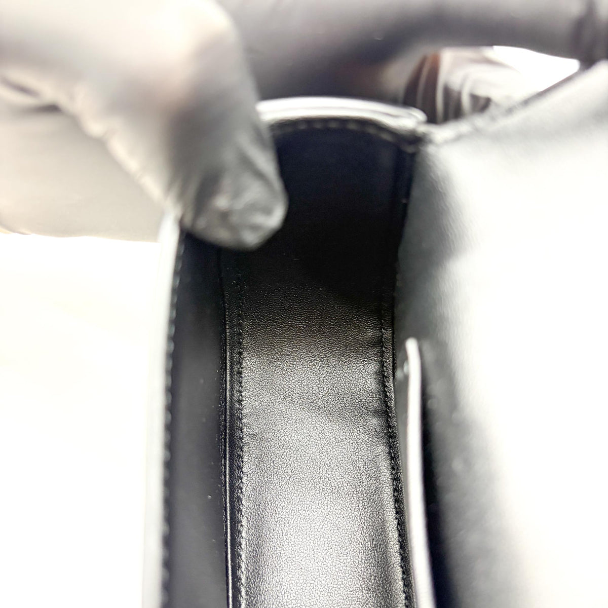 Celine Lola Triomphe Top Handle Leather Black Leather Handbag (Pre-Owned)