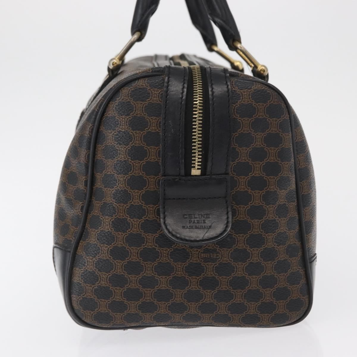 Celine Vintage Duffle Macadam Coated Canvas Black Canvas Handbag (Pre-Owned)