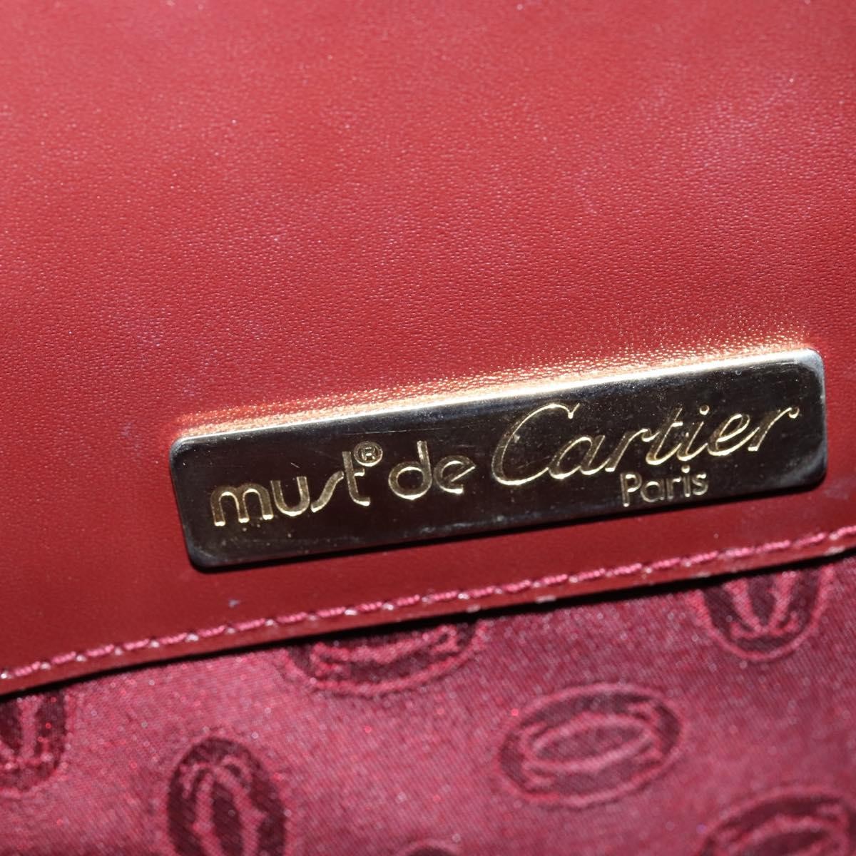 Cartier Must De Cartier Leather Burgundy Leather Shoulder Bag Bag (Pre-Owned)