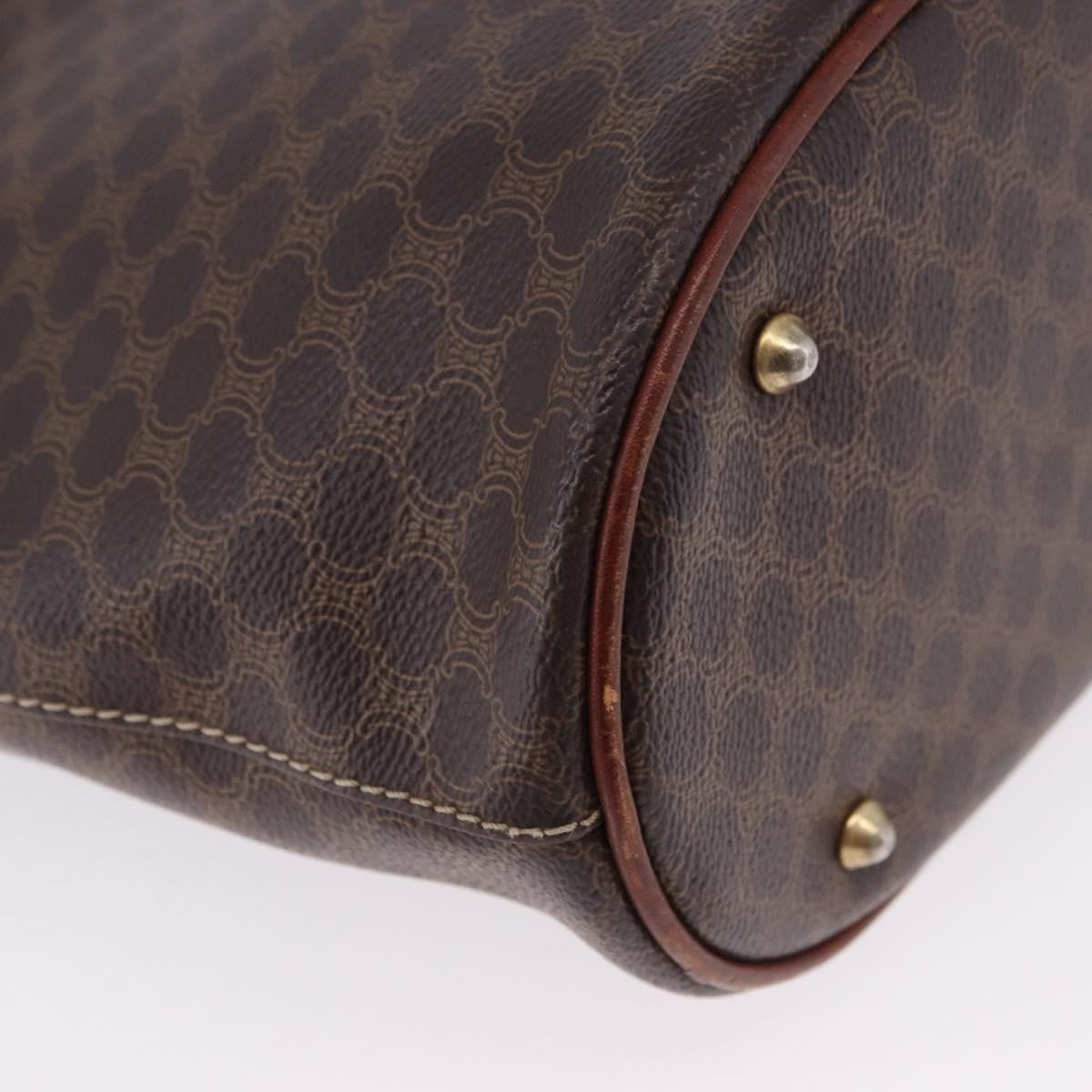 Celine Vintage Macadam Canvas Brown Canvas Handbag (Pre-Owned)