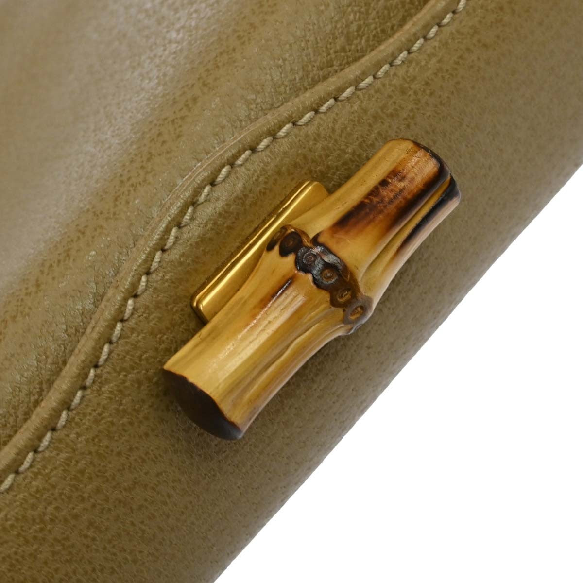 Gucci Vintage Convertible Bamboo Box Leather Beige Leather Crossbody Bag Bag (Pre-Owned)