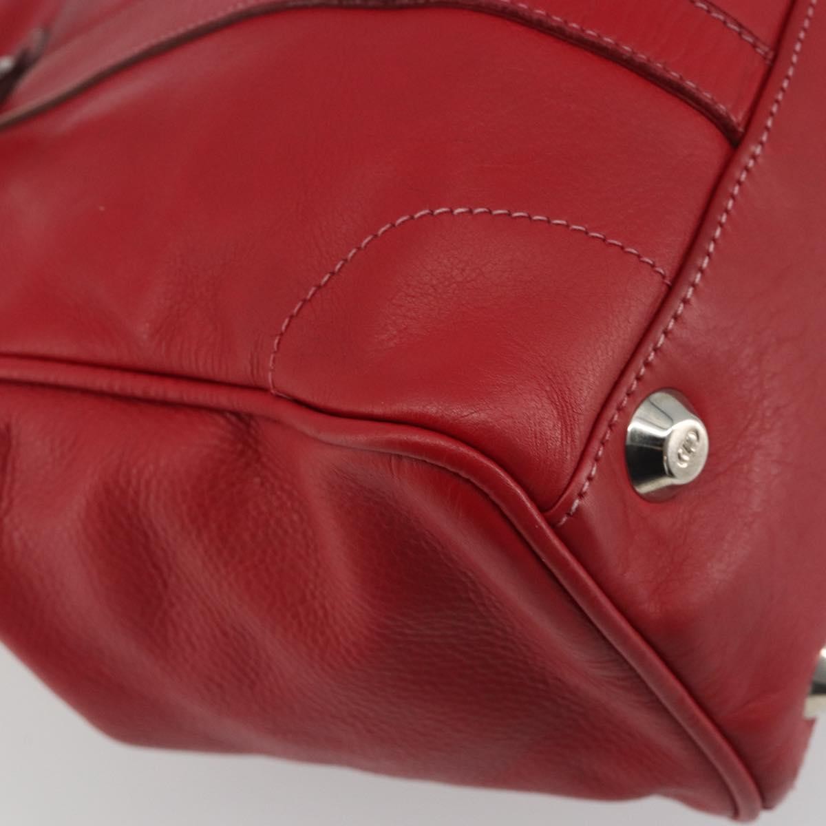 Christian Dior Cd Shoulder Bag Leather Red Leather Shoulder Bag Bag (Pre-Owned)