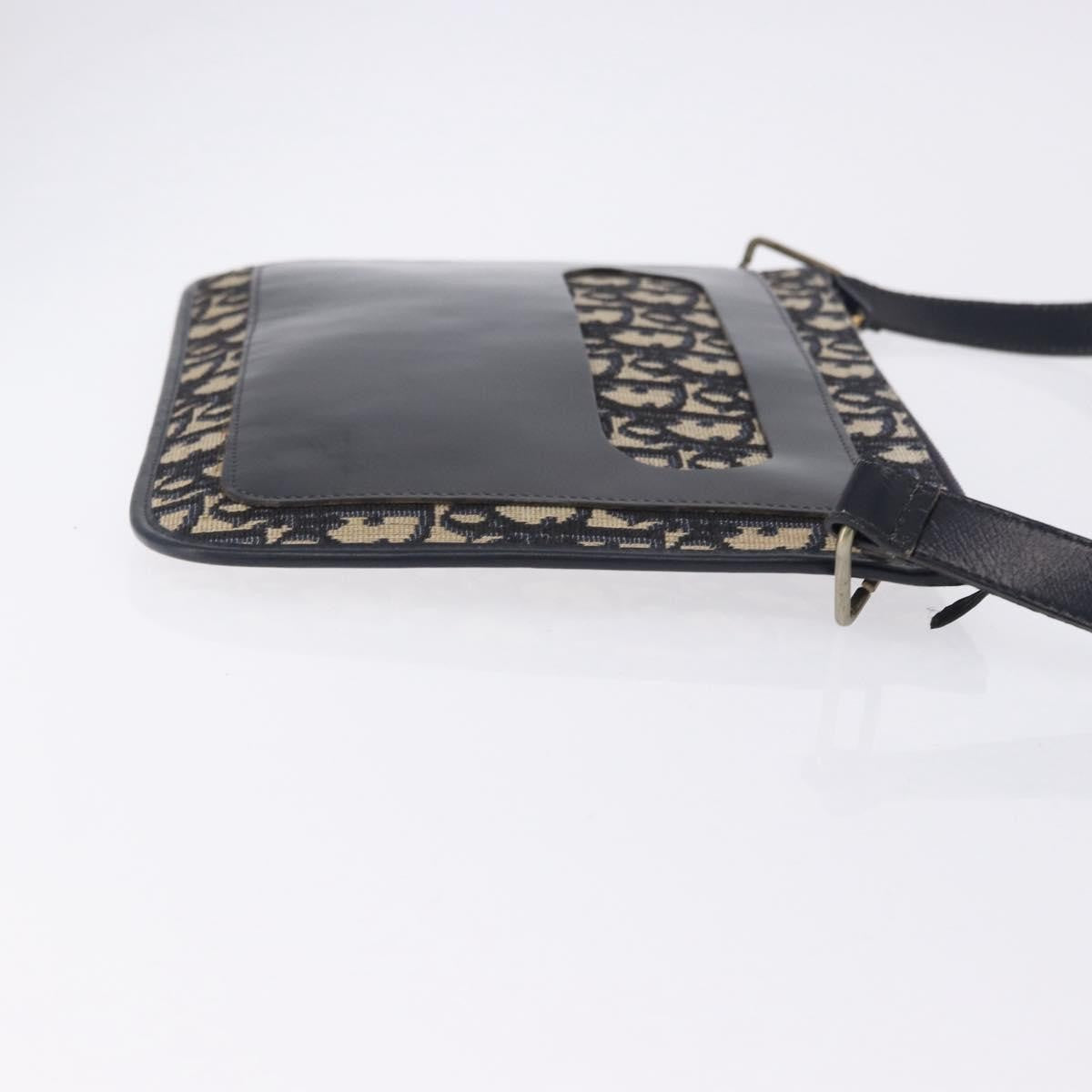 Christian Dior Trotter Shoulder Canvas Navy Canvas Handbag (Pre-Owned)