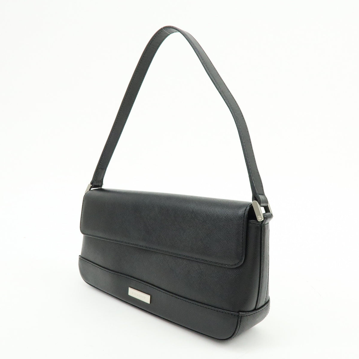 Burberry Shoulder Bag Leather Black Leather Shoulder Bag Bag (Pre-Owned)
