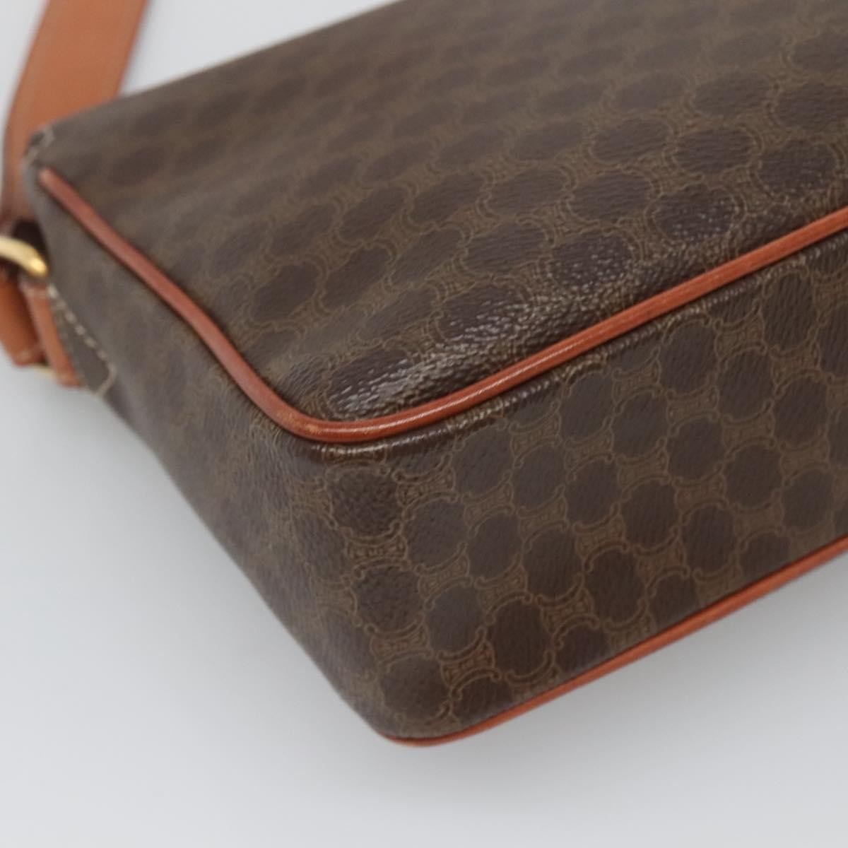 Celine Vintage Macadam Canvas And Leather Brown Canvas Shoulder Bag Bag (Pre-Owned)
