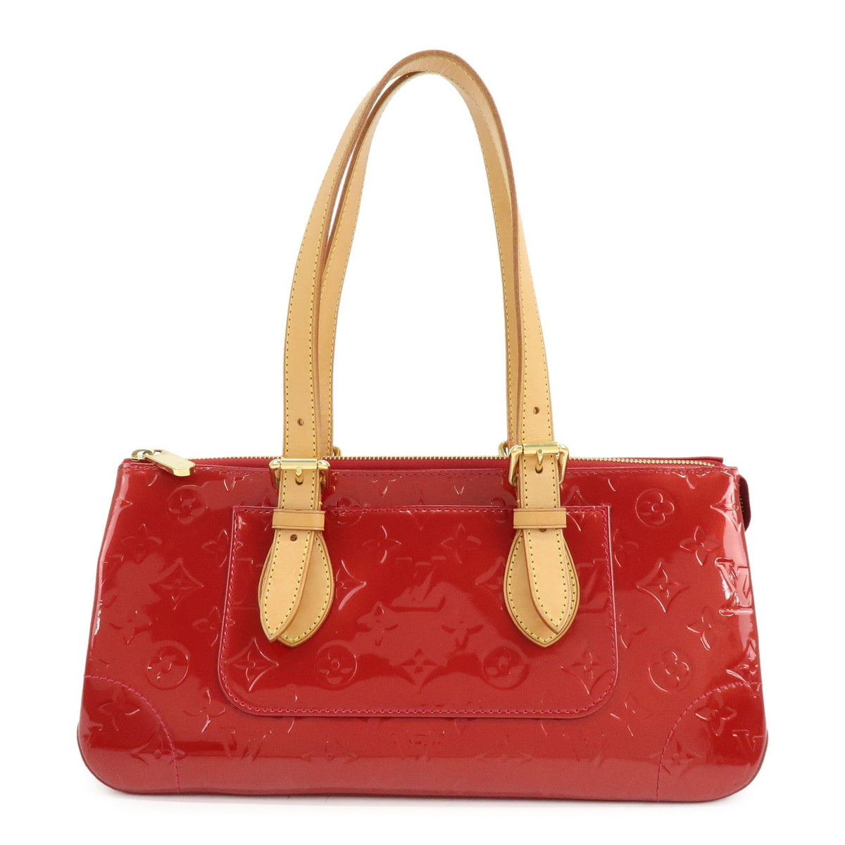 Louis Vuitton Rosewood Avenue Monogram Vernis Red Patent_Leather Handbag (Pre-Owned)