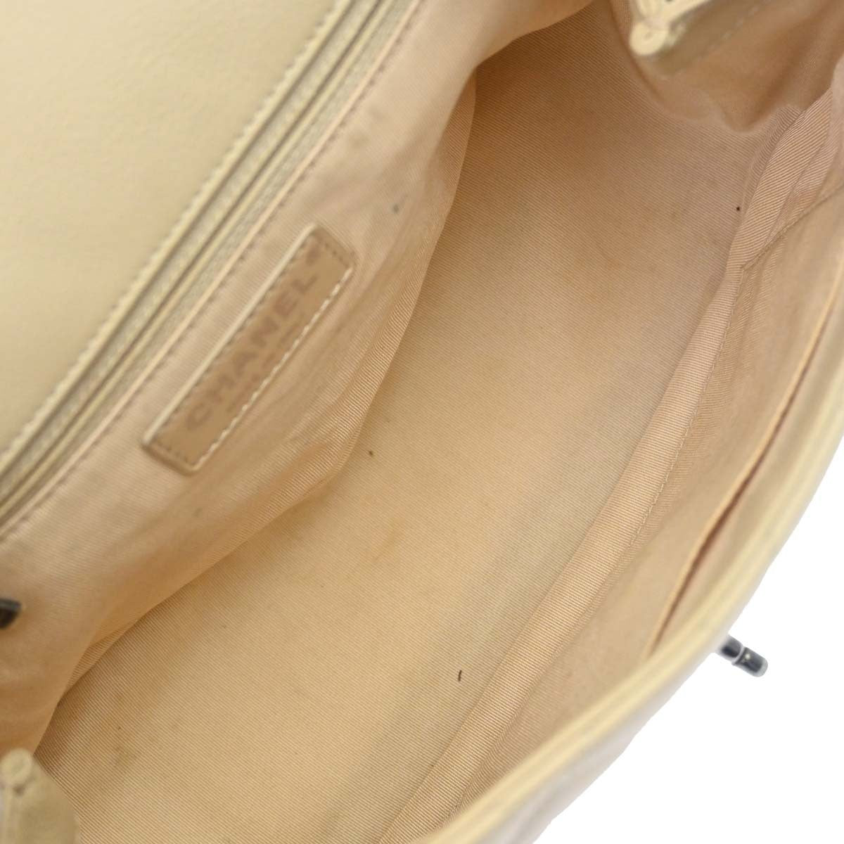 Chanel Flap Shoulder Leather Beige Leather Shoulder Bag Bag (Pre-Owned)