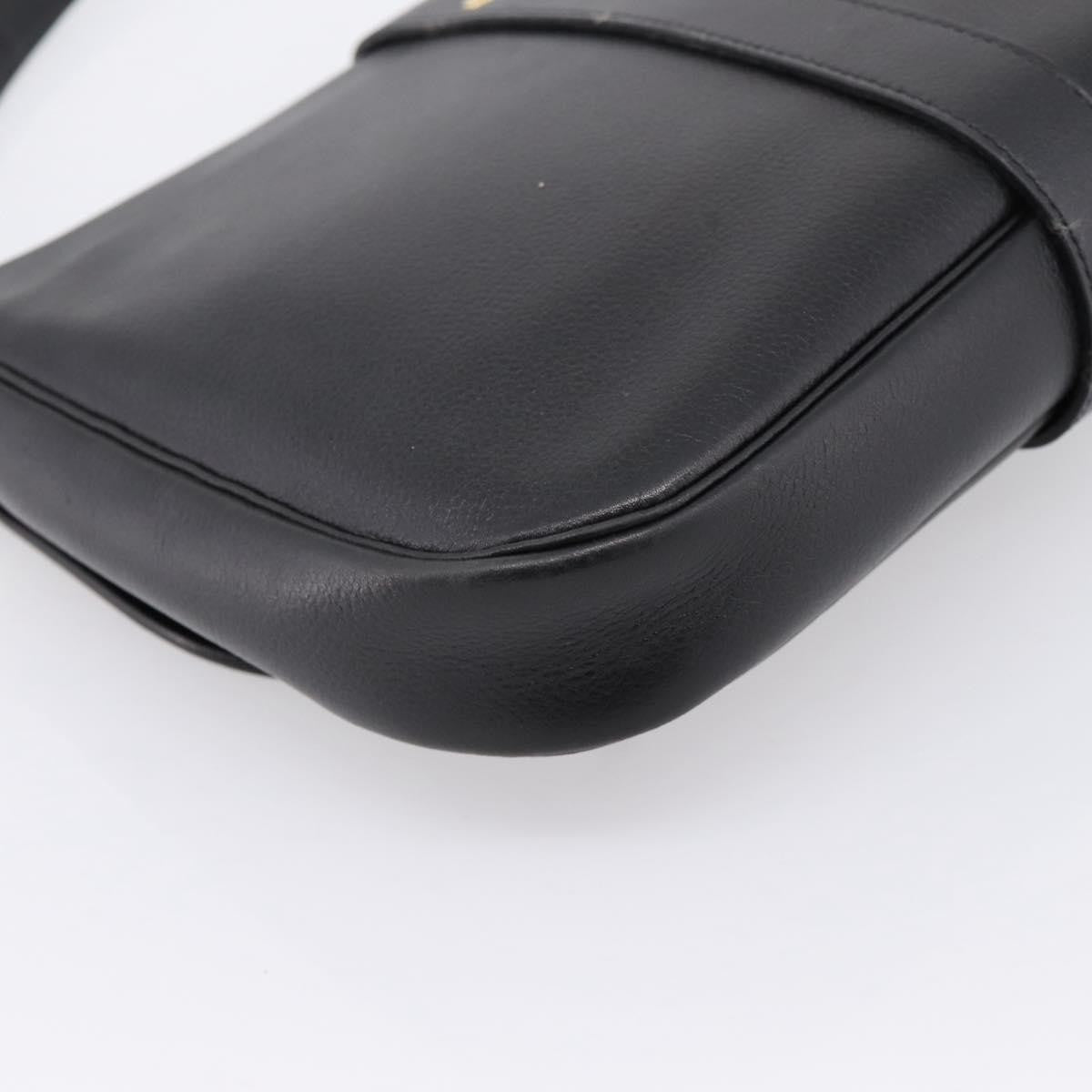 Christian Dior Shoulder Leather Black Leather Shoulder Bag Bag (Pre-Owned)