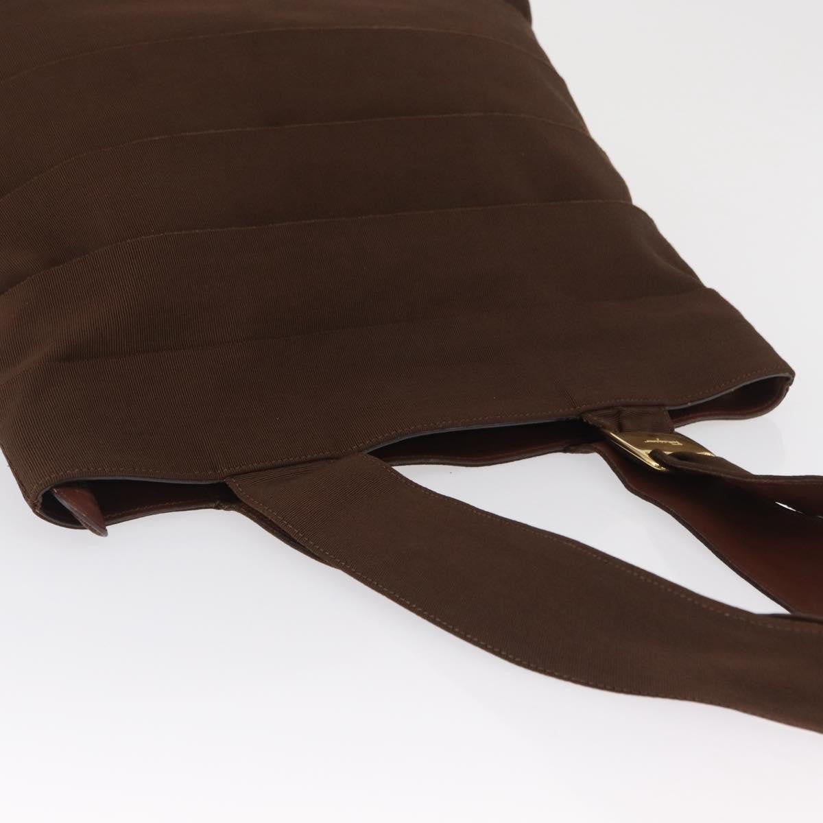 Salvatore Ferragamo Vara Tote Canvas Brown Canvas Tote Bag Bag (Pre-Owned)