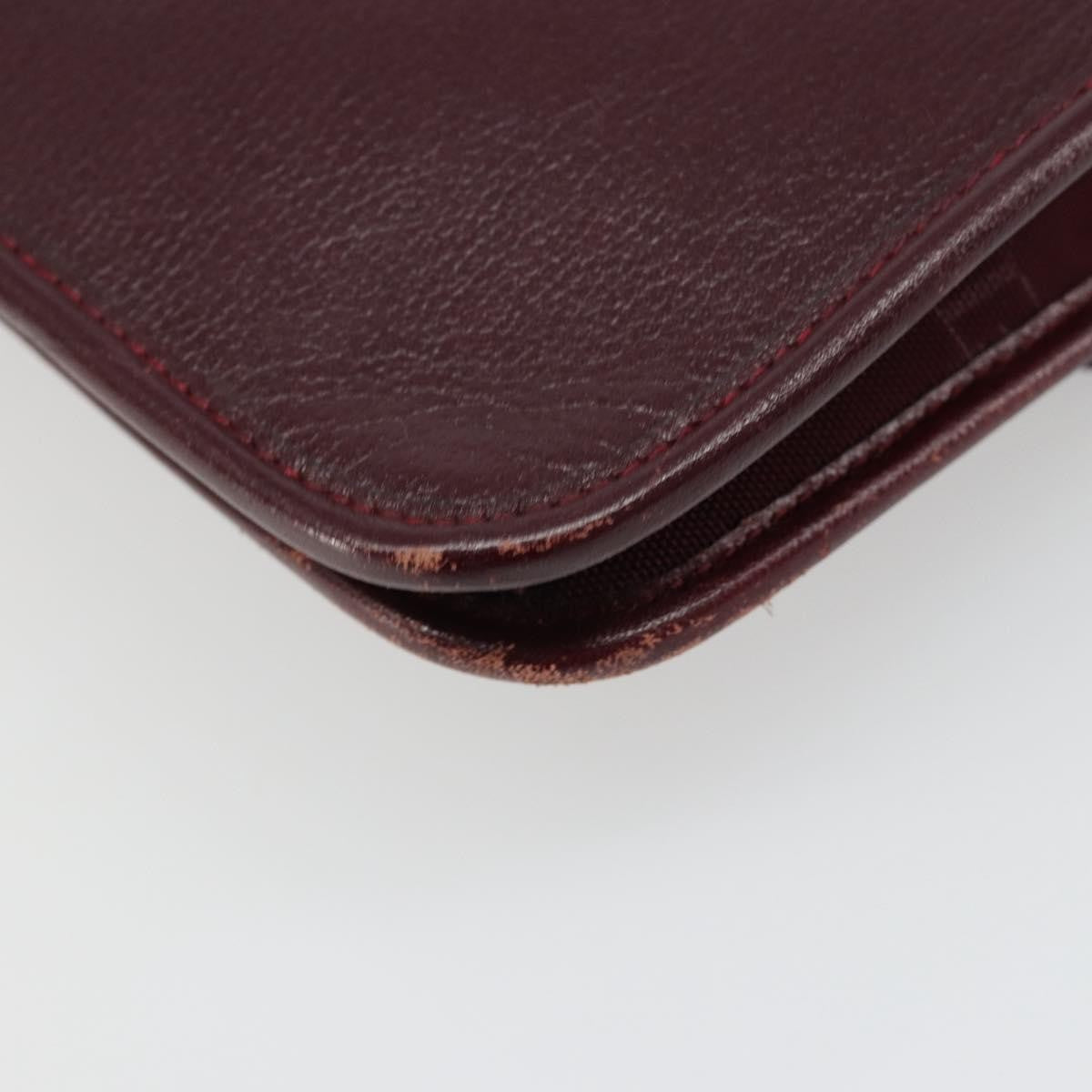 Christian Dior Shoulder Leather Burgundy Leather Shoulder Bag Bag (Pre-Owned)