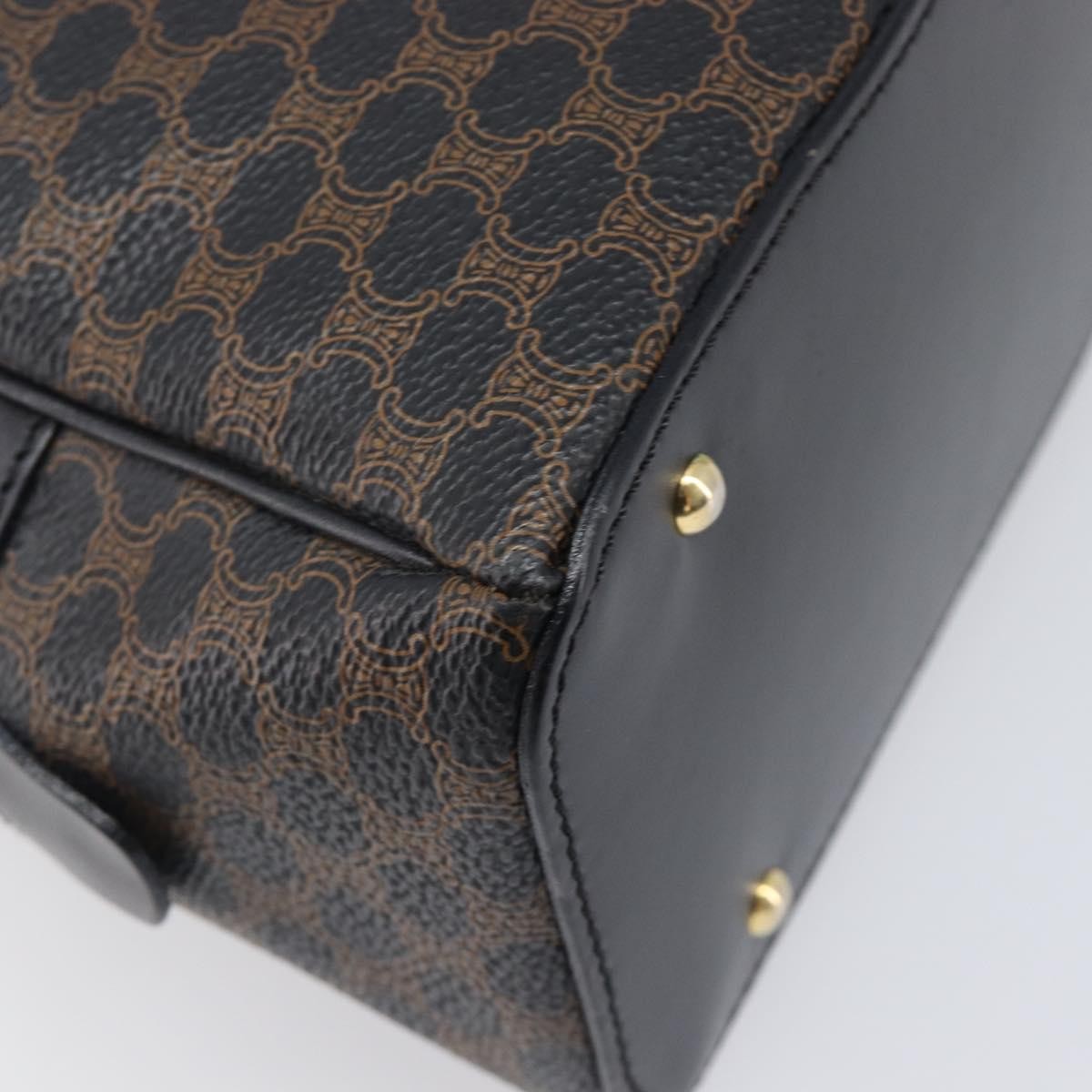 Celine Top Handle Leather Black Pvc Handbag (Pre-Owned)