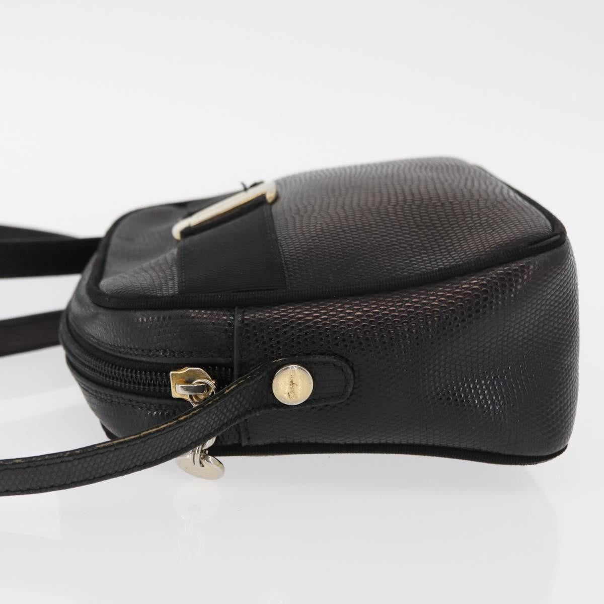Salvatore Ferragamo Vala Leather Black Leather Shoulder Bag Bag (Pre-Owned)