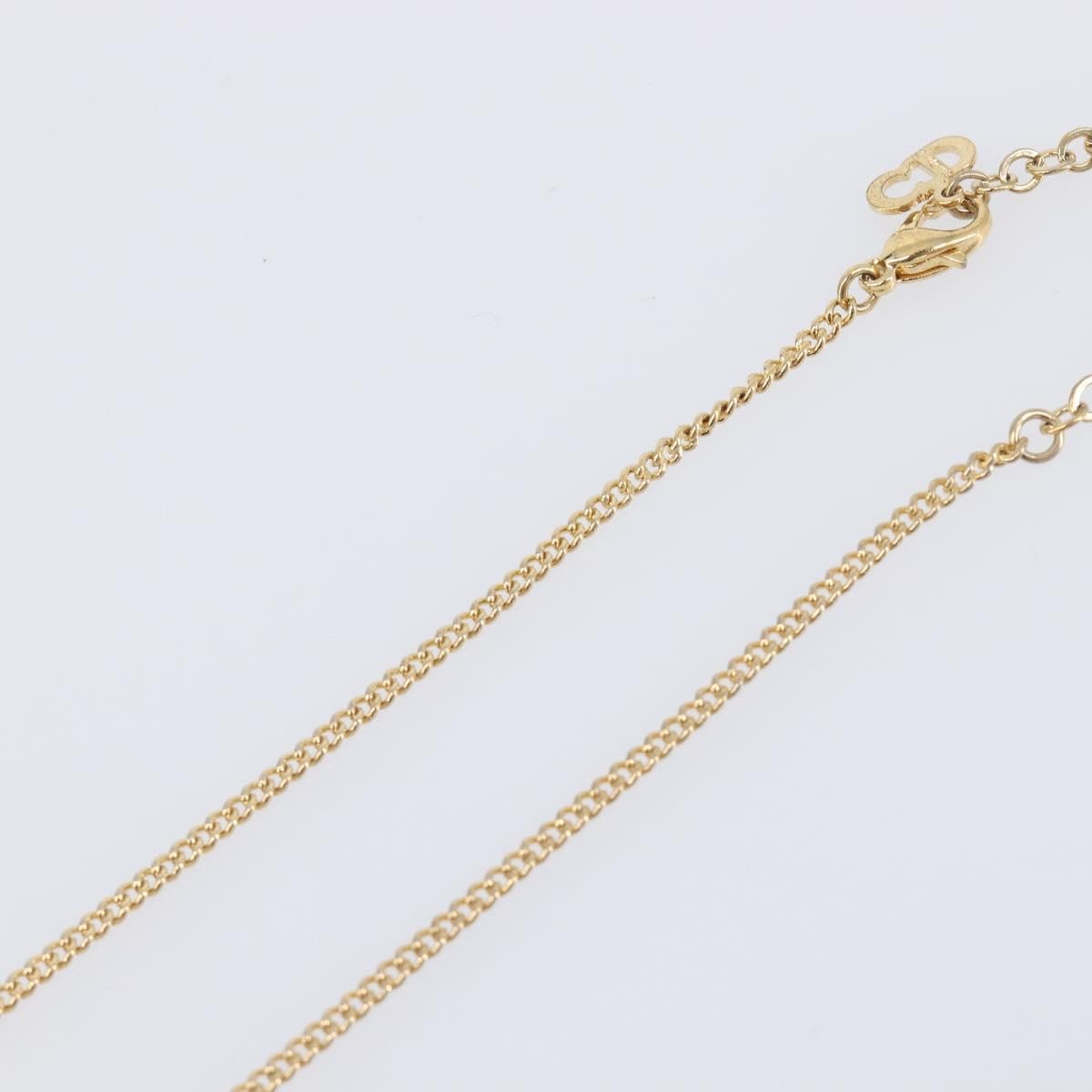 Christian Dior Clair D Lune Pendant Metal With Crystals Gold Metal Necklace Jewelry (Pre-Owned)