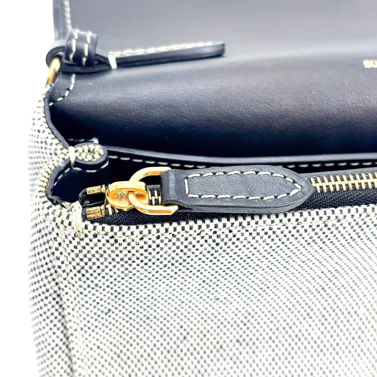 Burberry Note Canvas With Leather Black Canvas Crossbody Bag Bag (Pre-Owned)