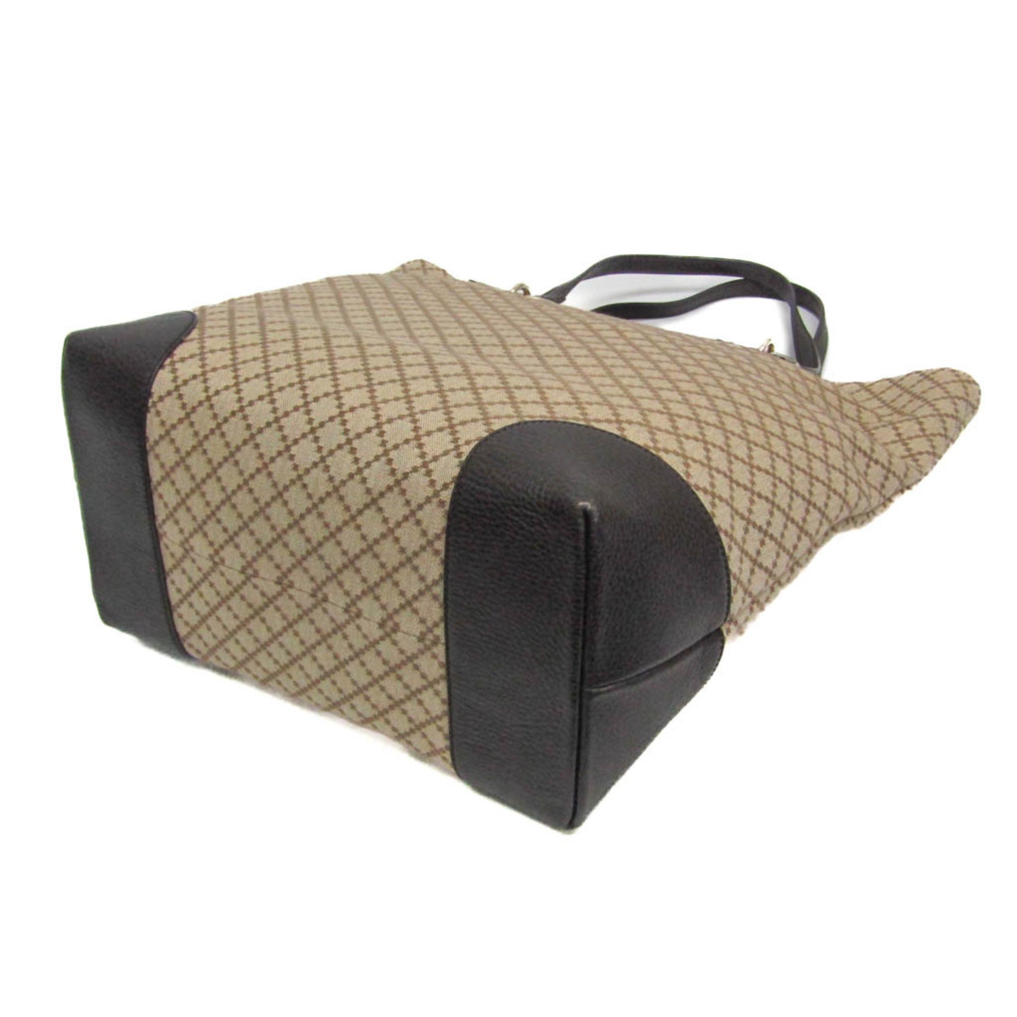 Gucci Vintage Tote Canvas Beige Canvas Tote Bag Bag (Pre-Owned)