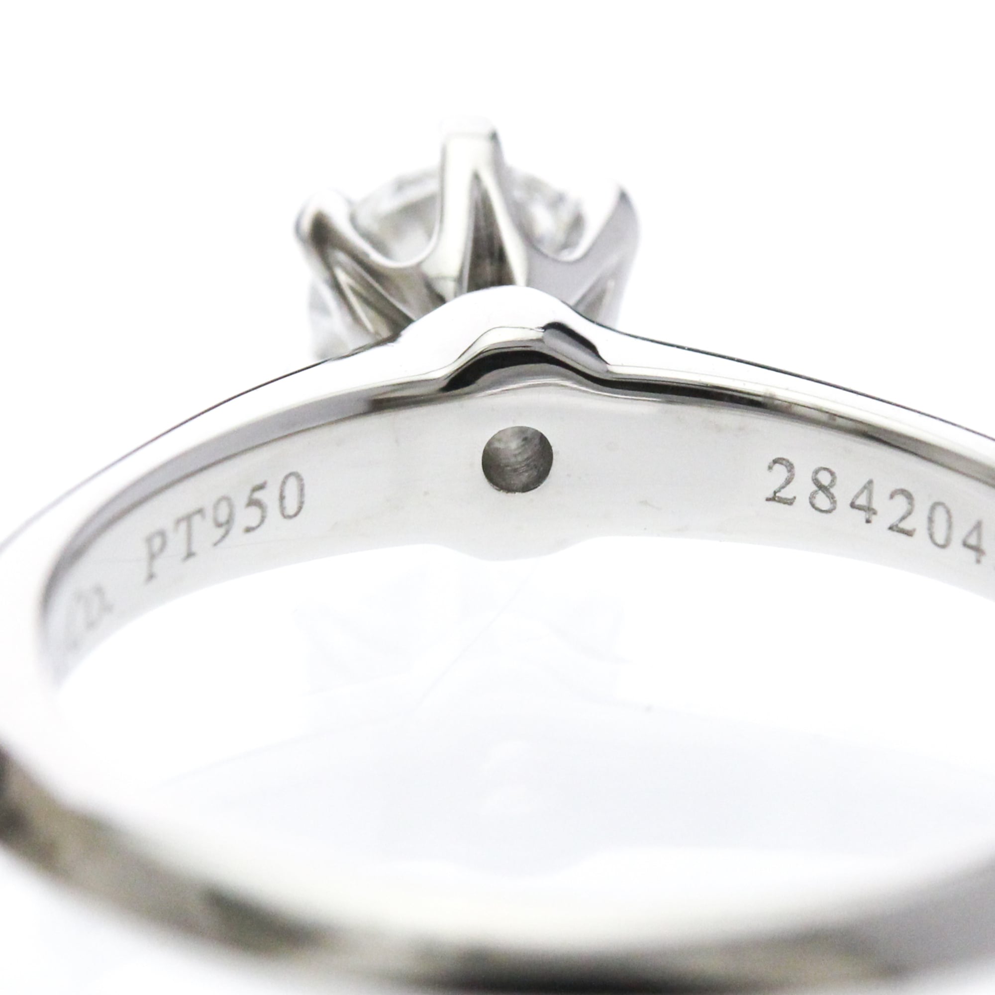 Tiffany & Co. Tiffany Setting Solitaire Platinum With Rbc Diamond Silver Platinum Ring Jewelry (Pre-Owned)