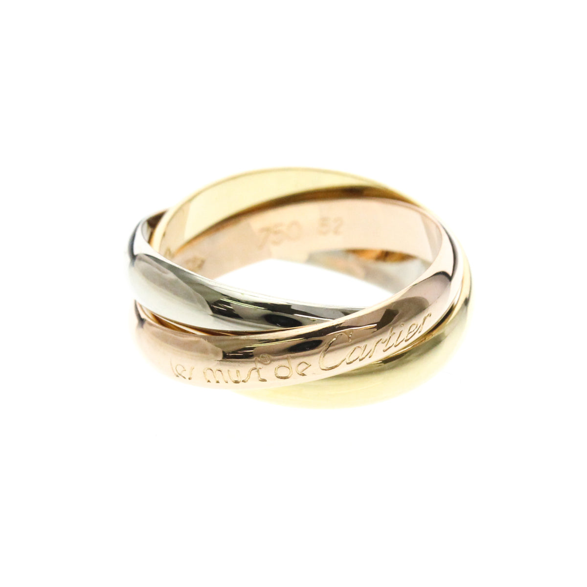 Cartier Trinity 18K Tricolor Gold Gold Gold Ring Jewelry (Pre-Owned)
