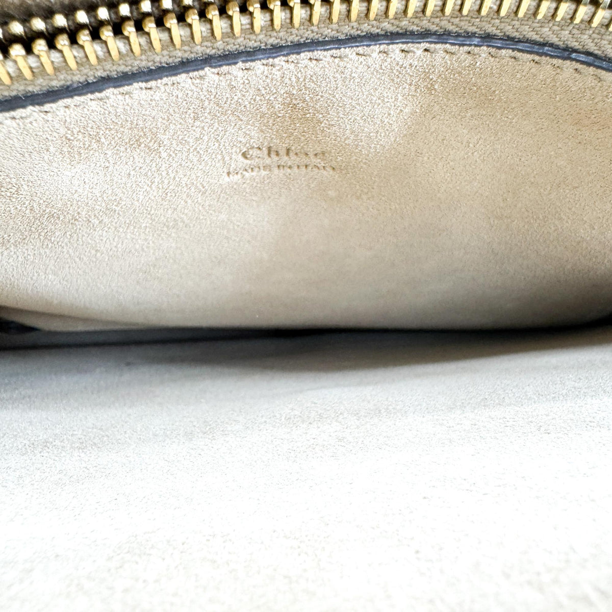 Chloe Faye Leather And Suede Brown Suede Shoulder Bag Bag (Pre-Owned)