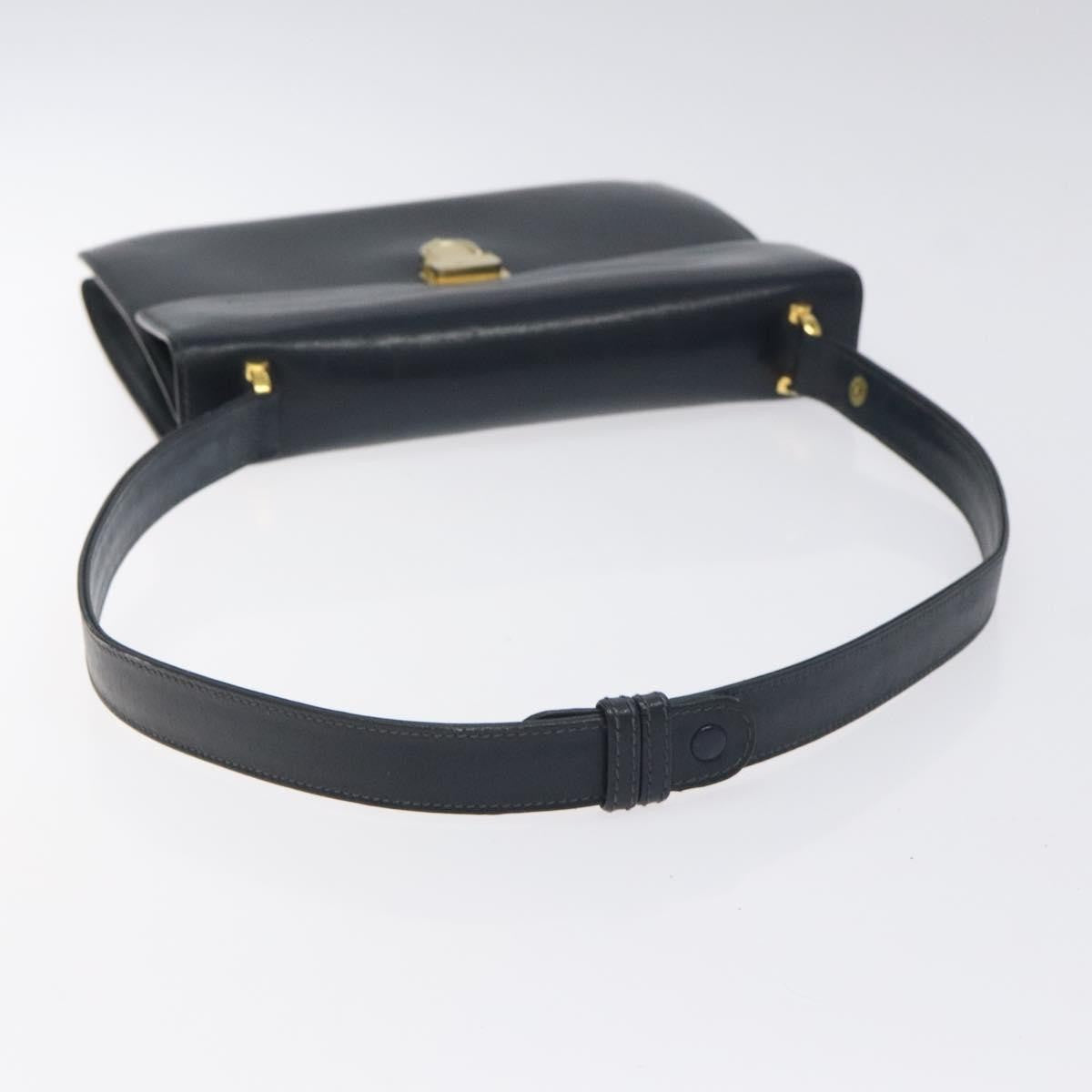 Celine Vintage Leather Navy Leather Shoulder Bag Bag (Pre-Owned)