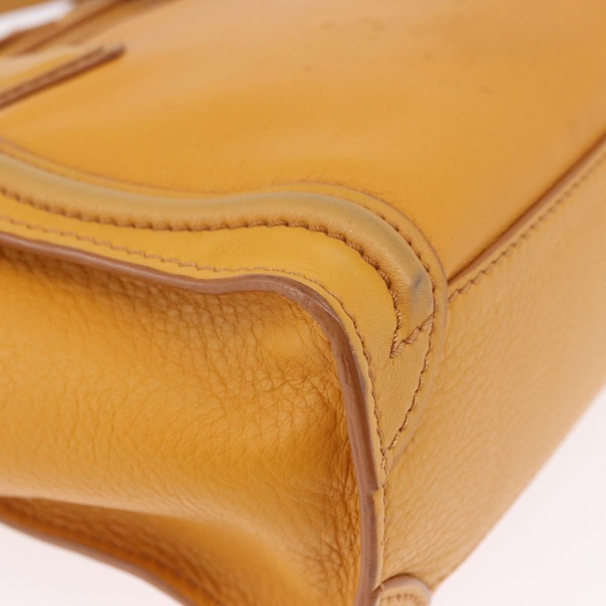 Celine Luggage Smooth Leather Yellow Leather Tote Bag Bag (Pre-Owned)