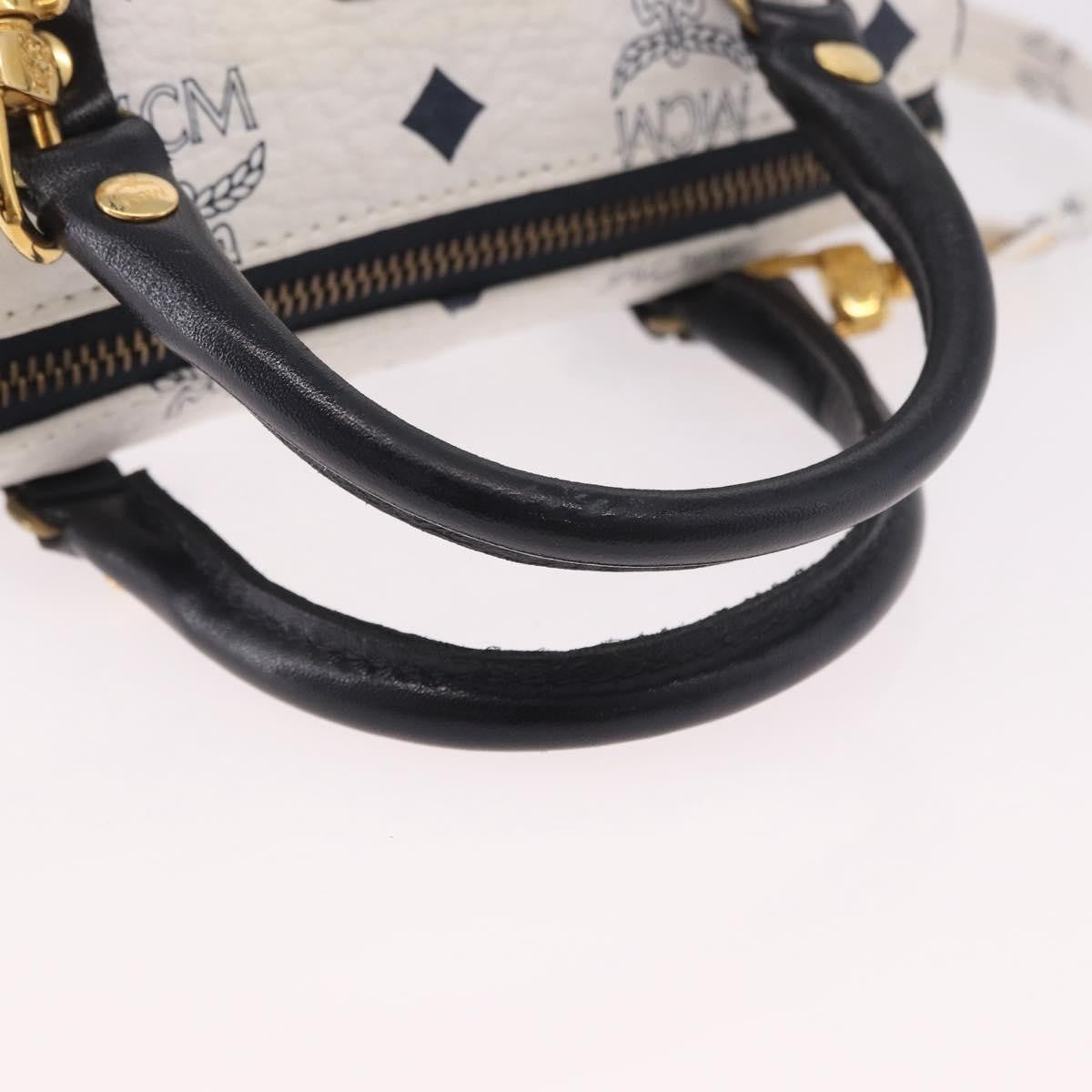 MCM Visetos Leather White Leather Handbag (Pre-Owned)