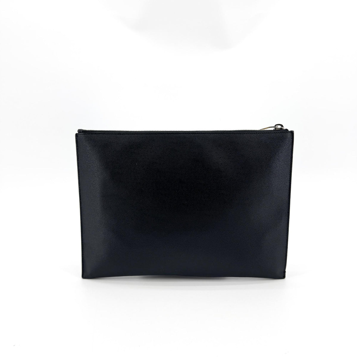 Saint Laurent Letters Zip Clutch Leather Black Leather Clutche & Pouche Bag (Pre-Owned)
