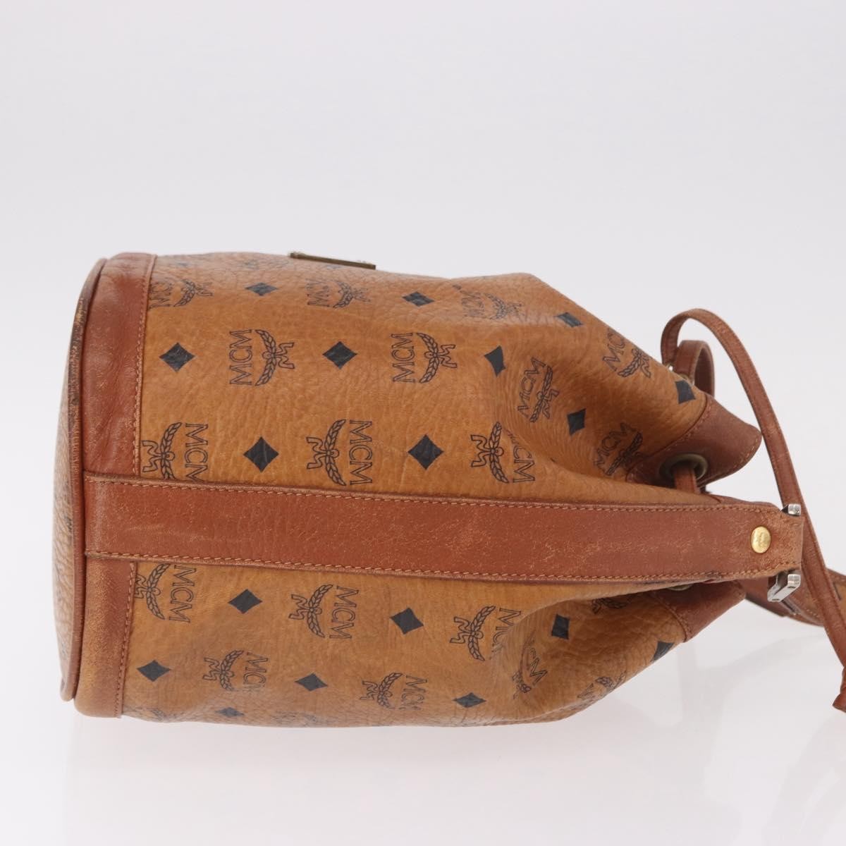 MCM Drawstring Leather Brown Leather Shoulder Bag Bag (Pre-Owned)