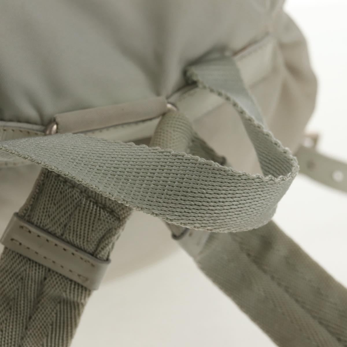 Prada Double Pocket Backpack Chain Shoulder Re-Nylon Gray Nylon Backpack Bag (Pre-Owned)