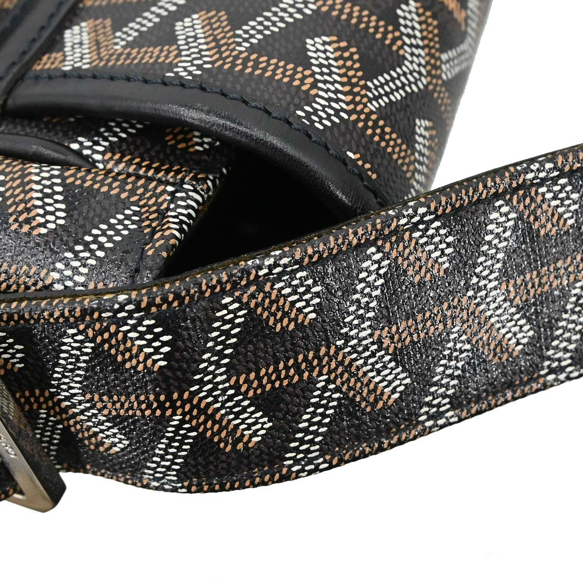 Goyard Grand Bleu Messenger Coated Canvas Black Canvas Handbag (Pre-Owned)