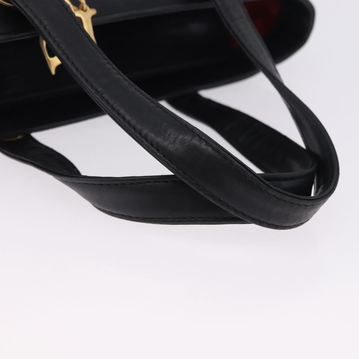 Christian Dior Vintage Tote Leather Black Leather Tote Bag Bag (Pre-Owned)