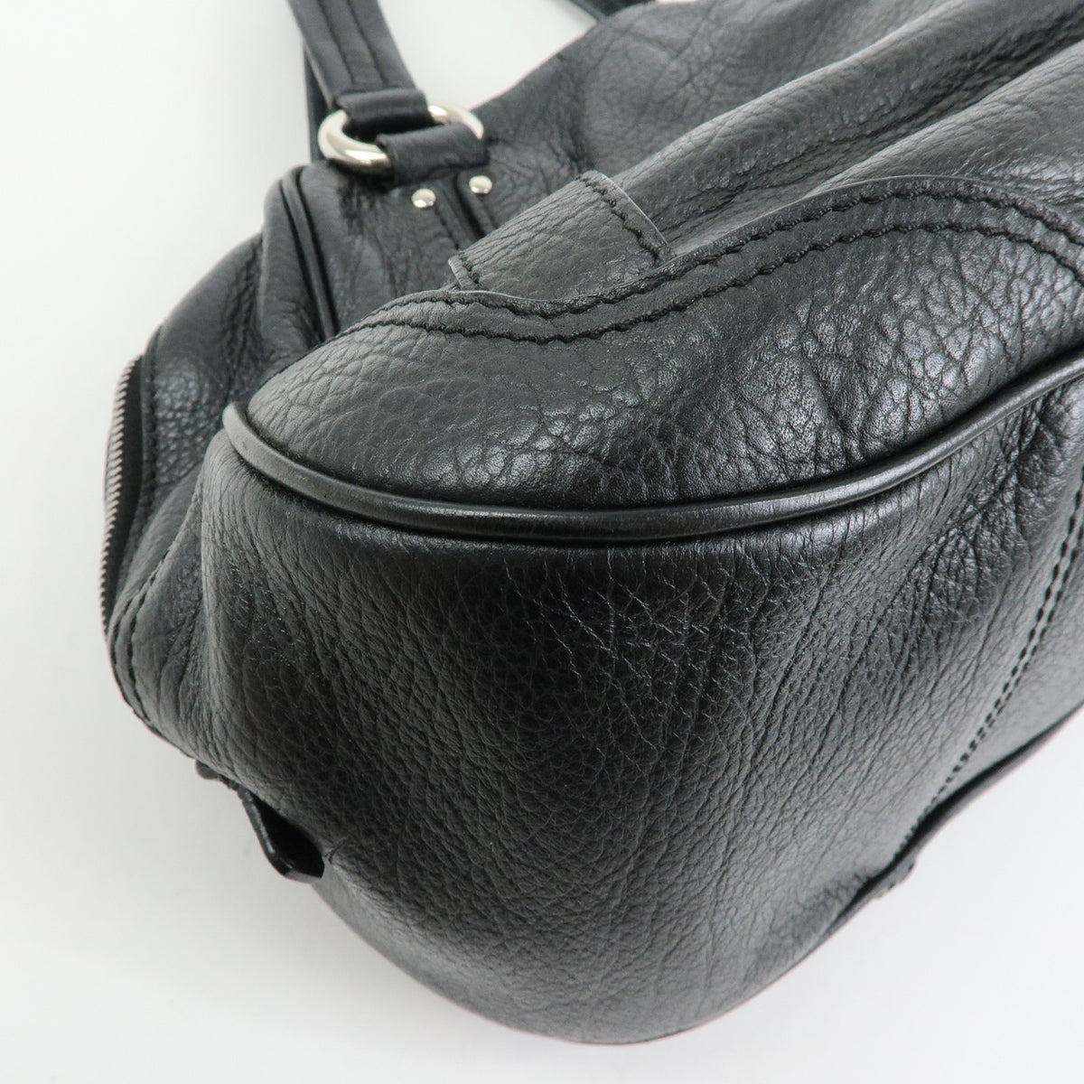 Celine Macadam Leather Black Leather Tote Bag Bag (Pre-Owned)