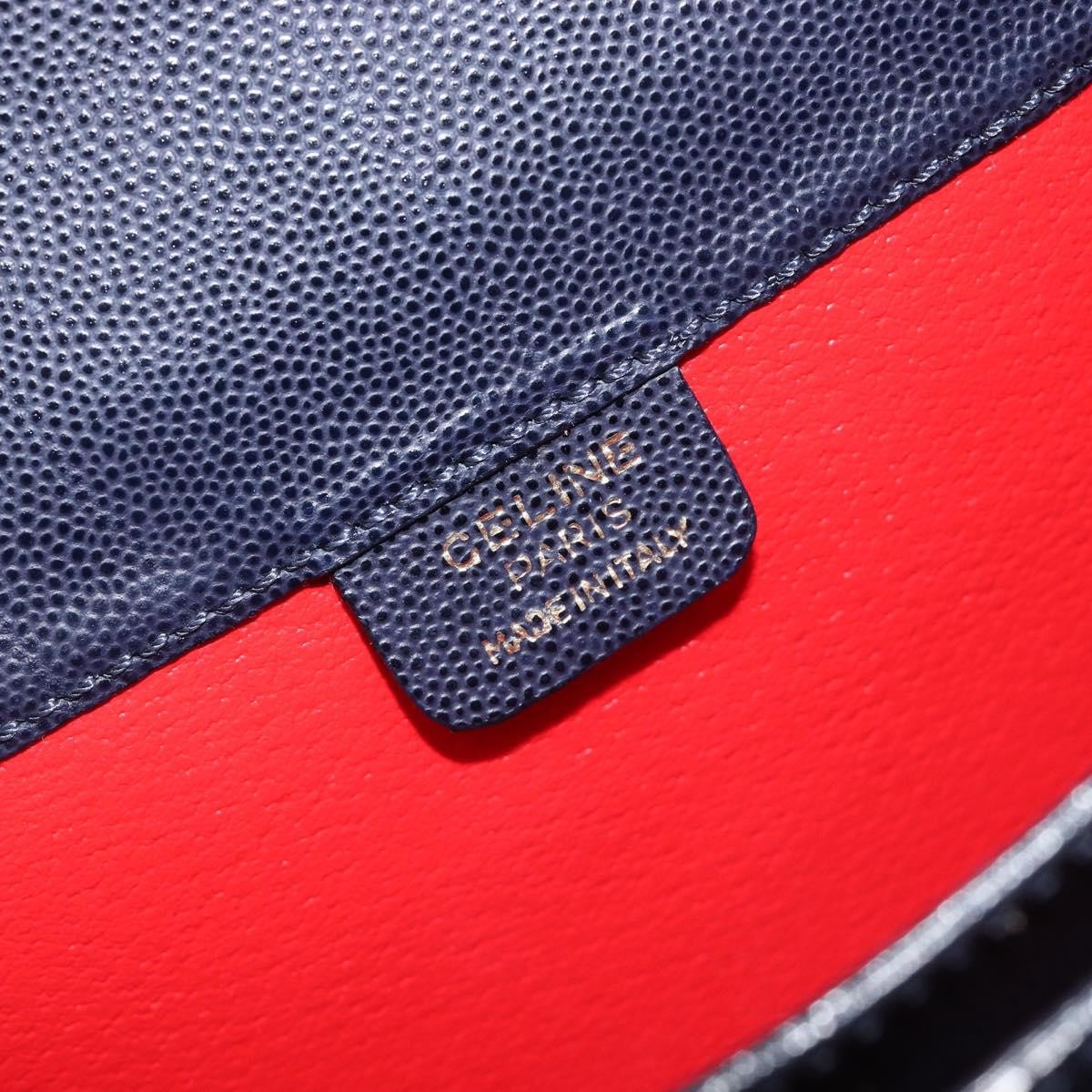 Celine Handbag Leather Navy Leather Handbag (Pre-Owned)