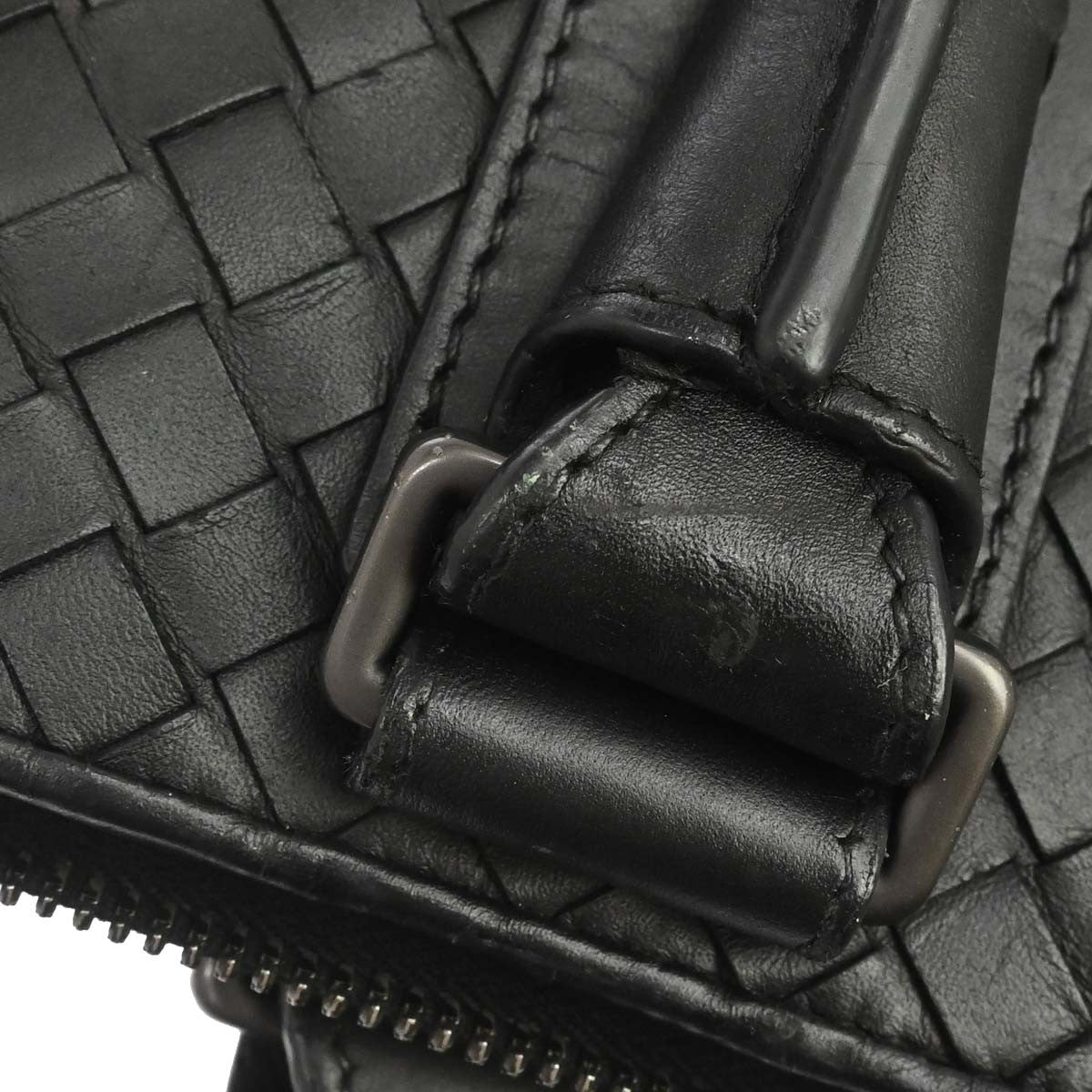 Bottega Veneta Top Zip Intrecciato Nappa Black Leather Briefcase Bag (Pre-Owned)