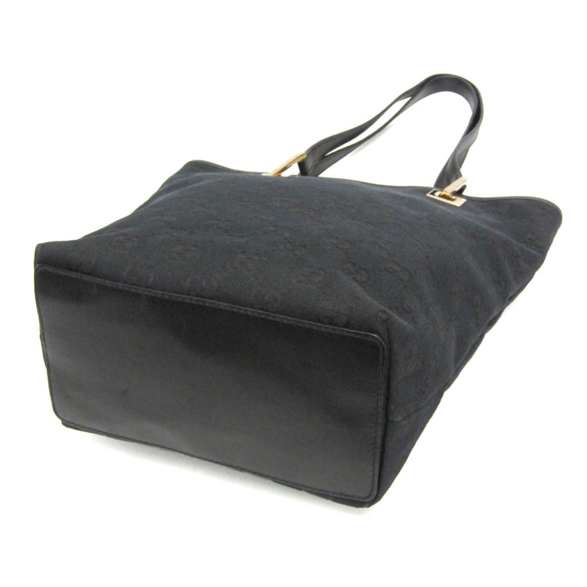 Gucci Vintage Bucket Shopping Gg Canvas Black Canvas Tote Bag Bag (Pre-Owned)