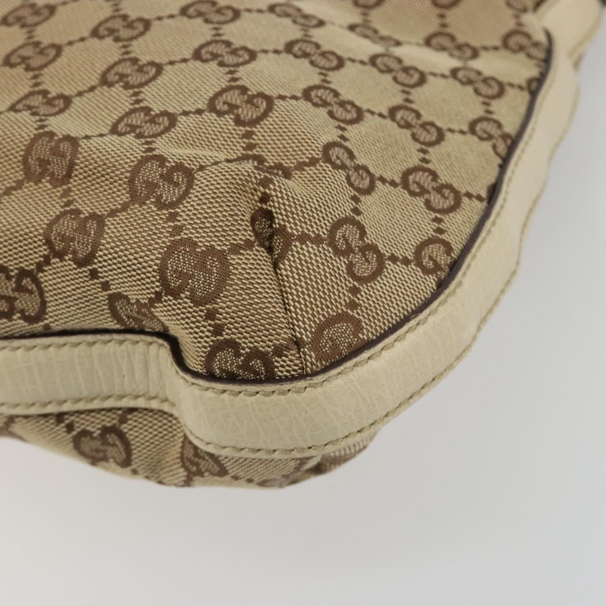 Gucci Hasler Hobo Gg Canvas Beige Canvas Shoulder Bag Bag (Pre-Owned)