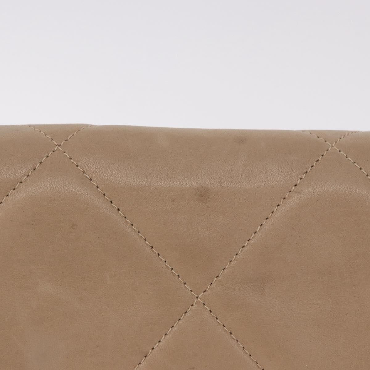 Chanel Flap Chain Leather Beige Leather Shoulder Bag Bag (Pre-Owned)