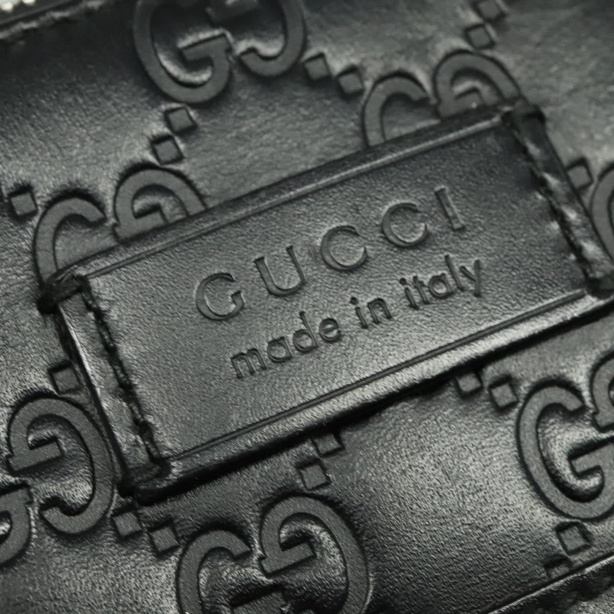 Gucci Signature Zip Messenger Guccissima Leather Black Leather Shoulder Bag Bag (Pre-Owned)
