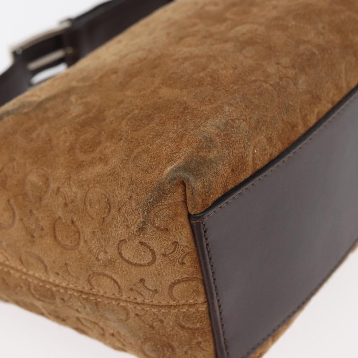 Celine C Macadam Suede Brown Suede Handbag (Pre-Owned)