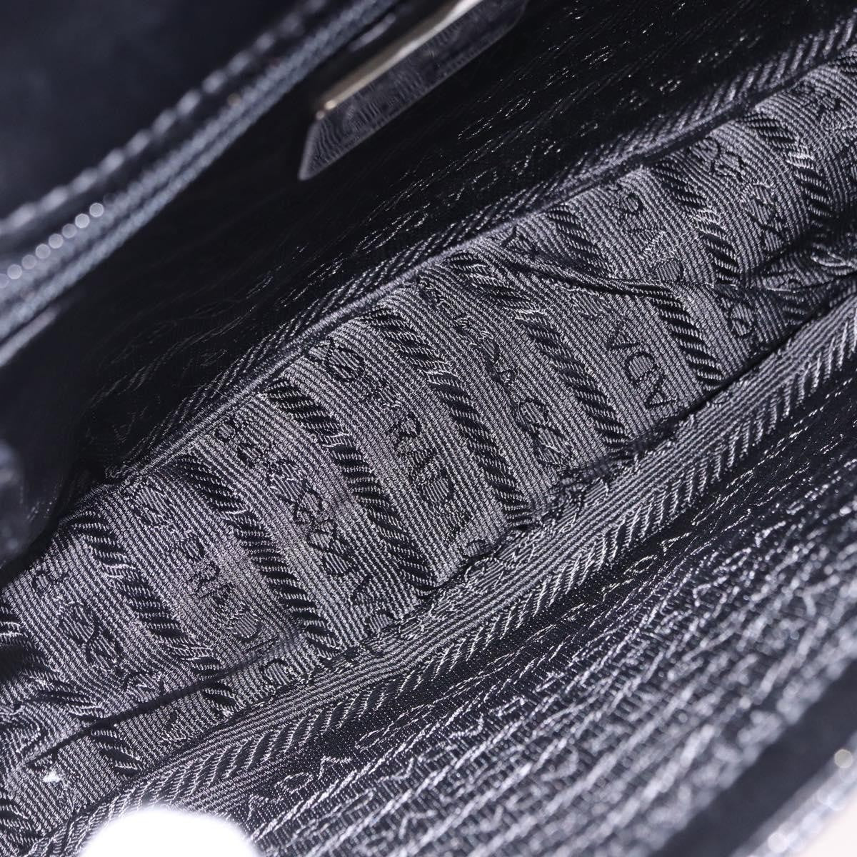 Prada Chain Shoulder Leather Black Leather Shoulder Bag Bag (Pre-Owned)