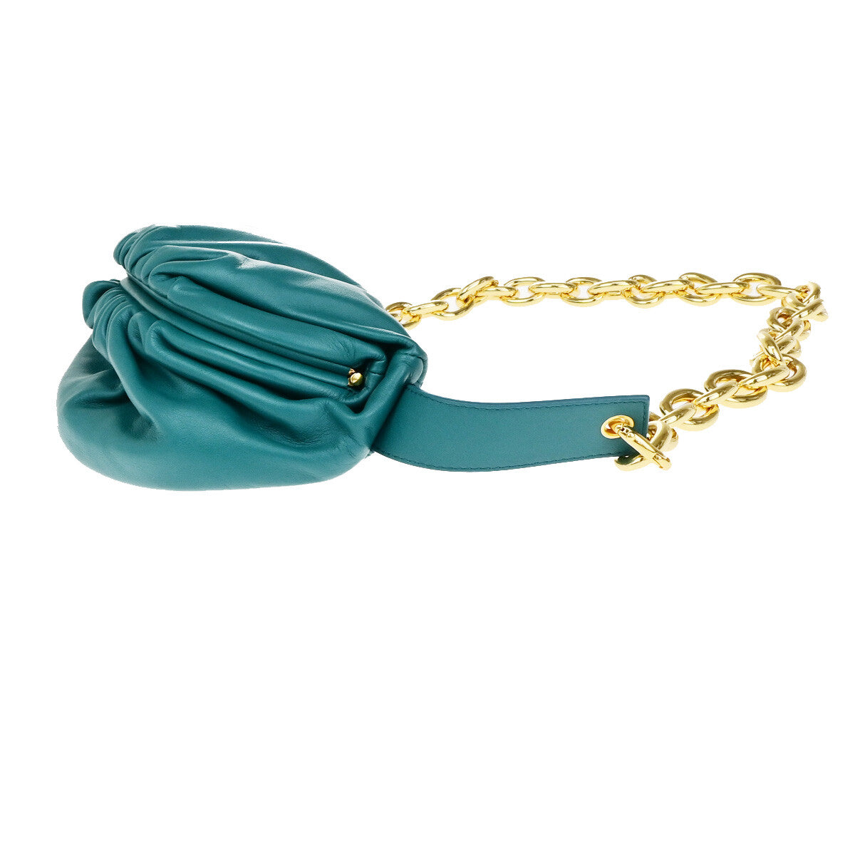 Bottega Veneta The Chain Leather Green Leather Bag (Pre-Owned)