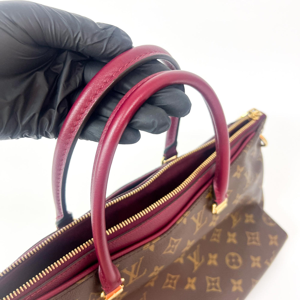 Louis Vuitton Pallas Monogram Canvas With Leather Brown Canvas Tote Bag Bag (Pre-Owned)