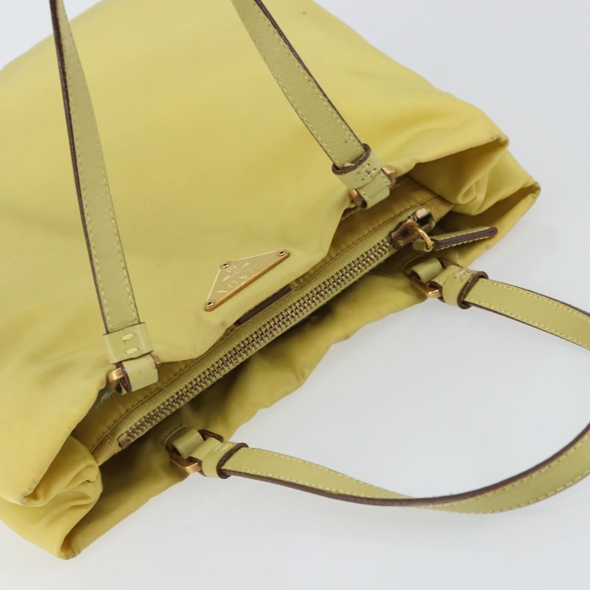 Prada Vintage Tote Nylon Yellow Nylon Tote Bag Bag (Pre-Owned)