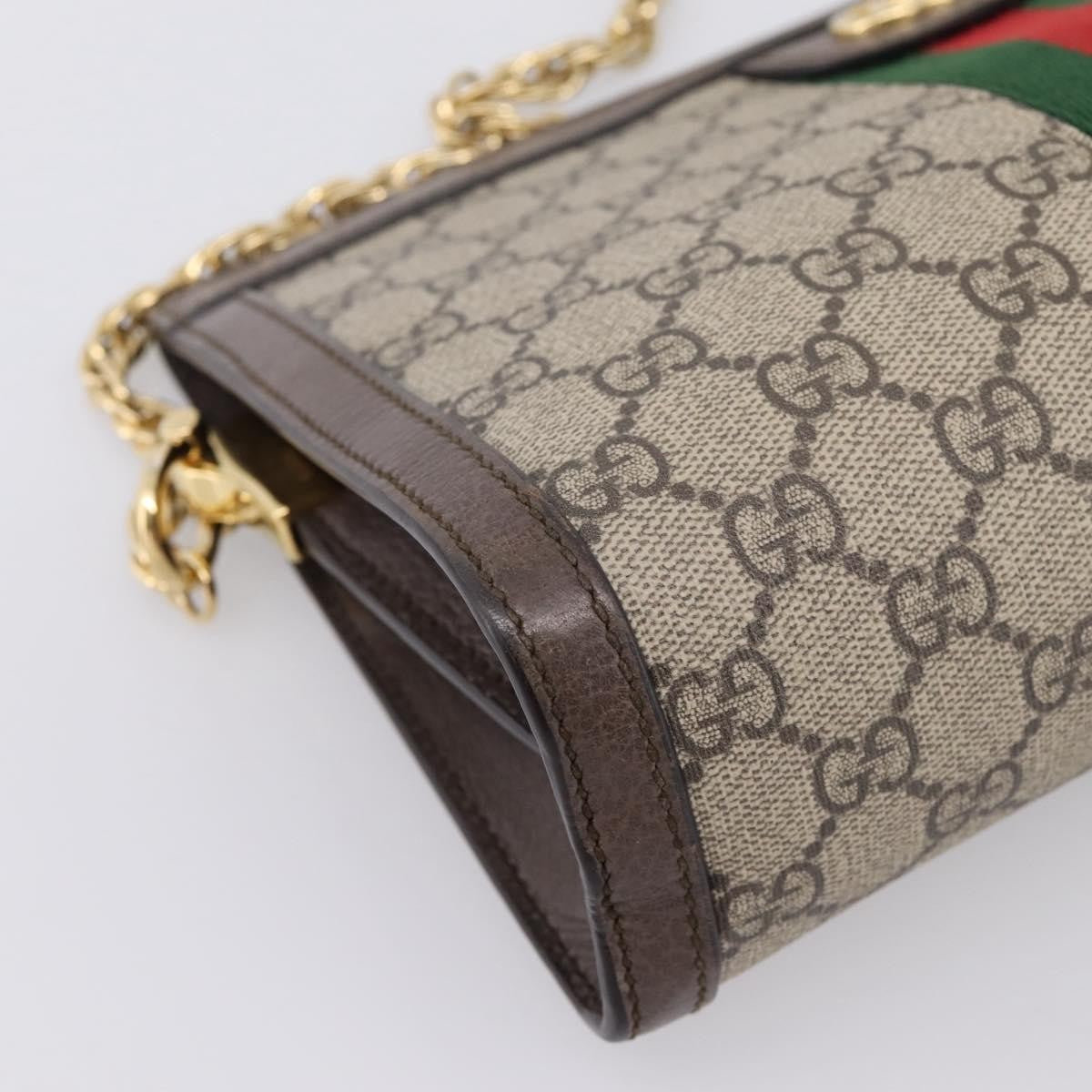 Gucci Ophidia Chain Gg Coated Canvas Beige Canvas Shoulder Bag Bag (Pre-Owned)