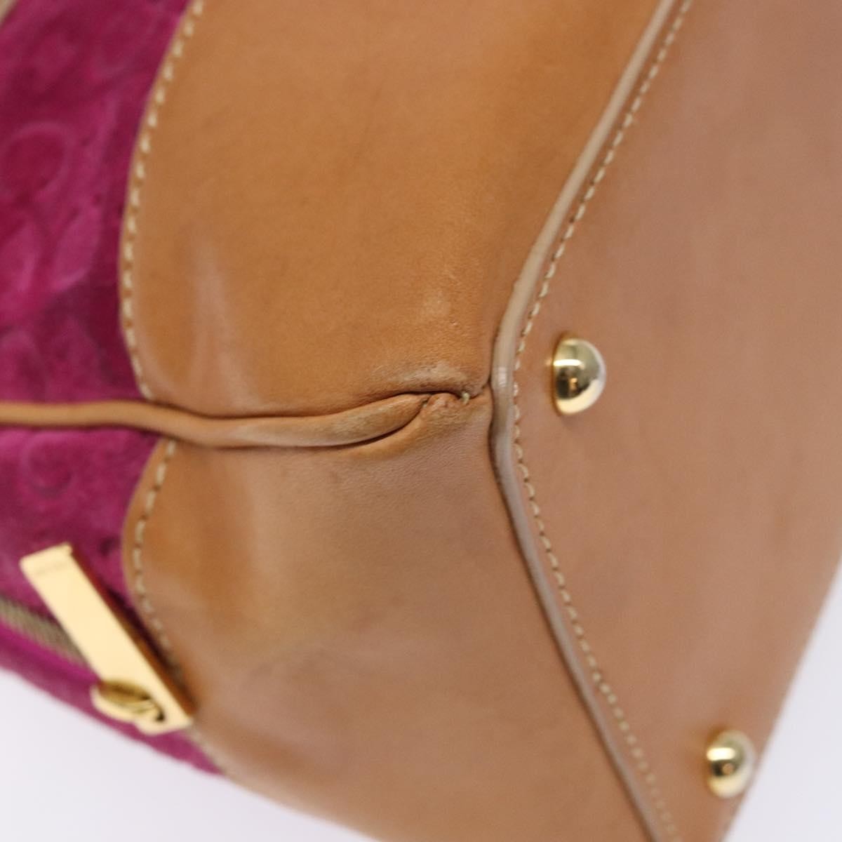 Celine Vintage Macadam C Macadam Suede Purple Suede Handbag (Pre-Owned)